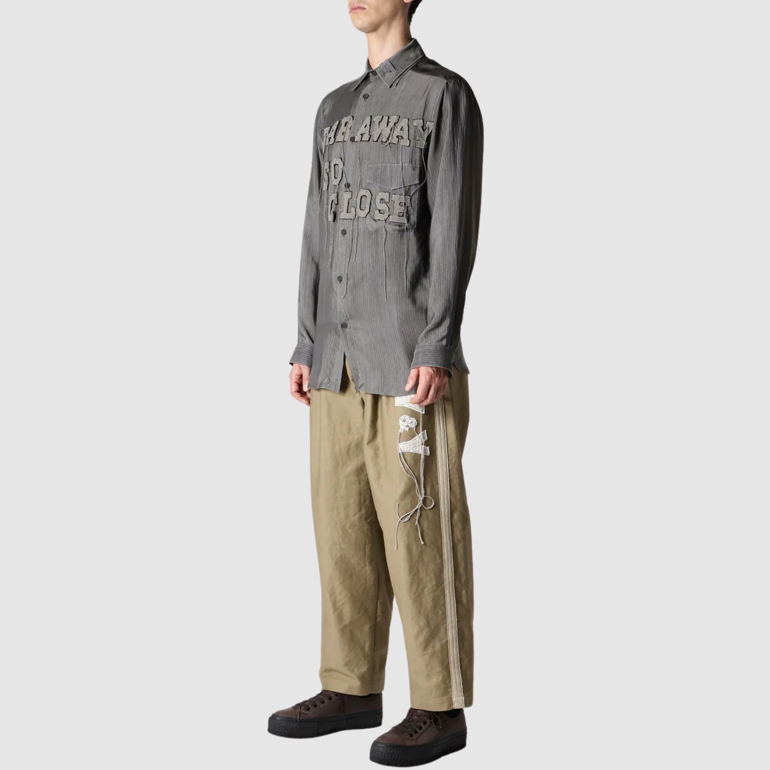 Yohji Yamamoto Cu Stripe Ink Blouse With Patch