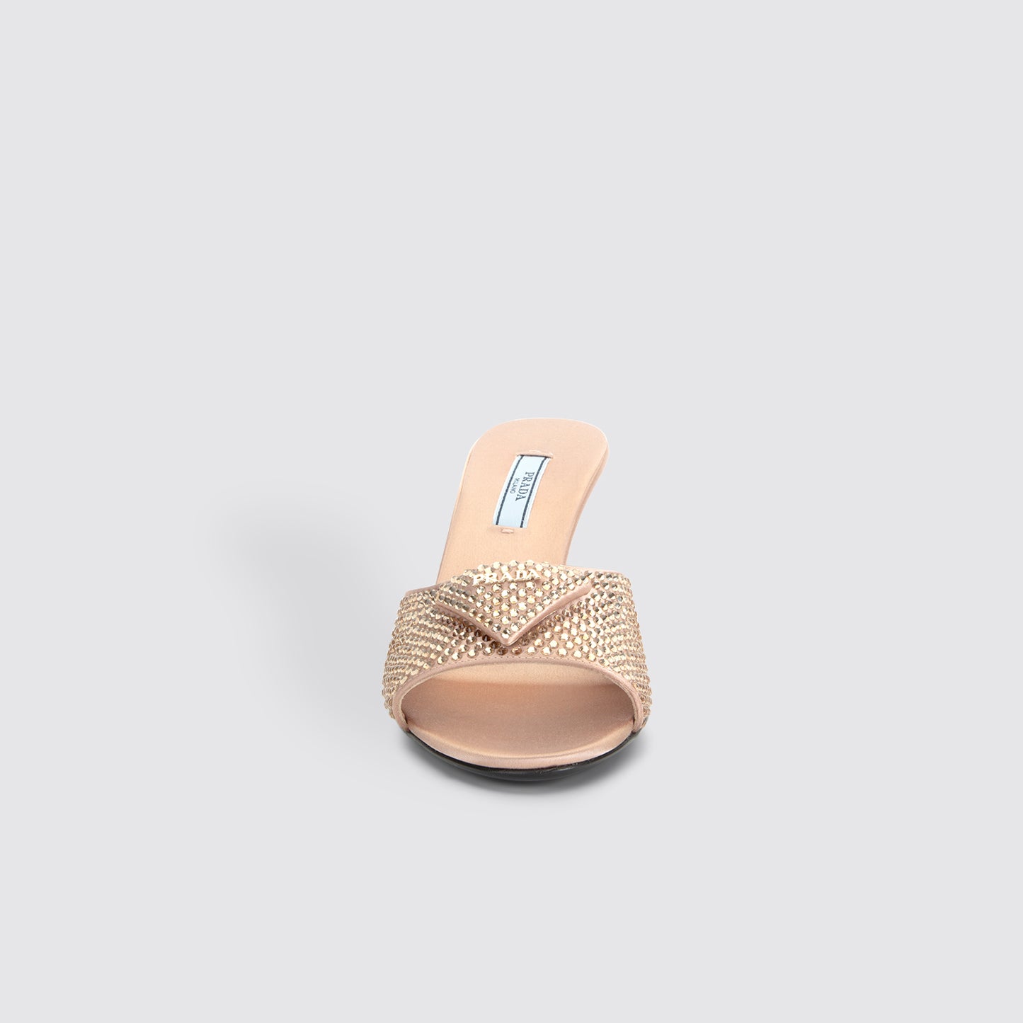 Prada | Satin Heels with Crystals Front View