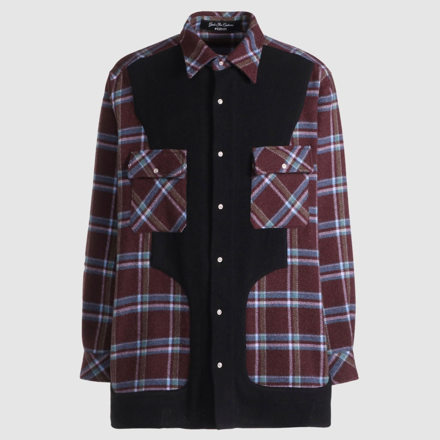 God's True Cashmere GTC x Wildside - Plum Tartan Black_GODYAM244001