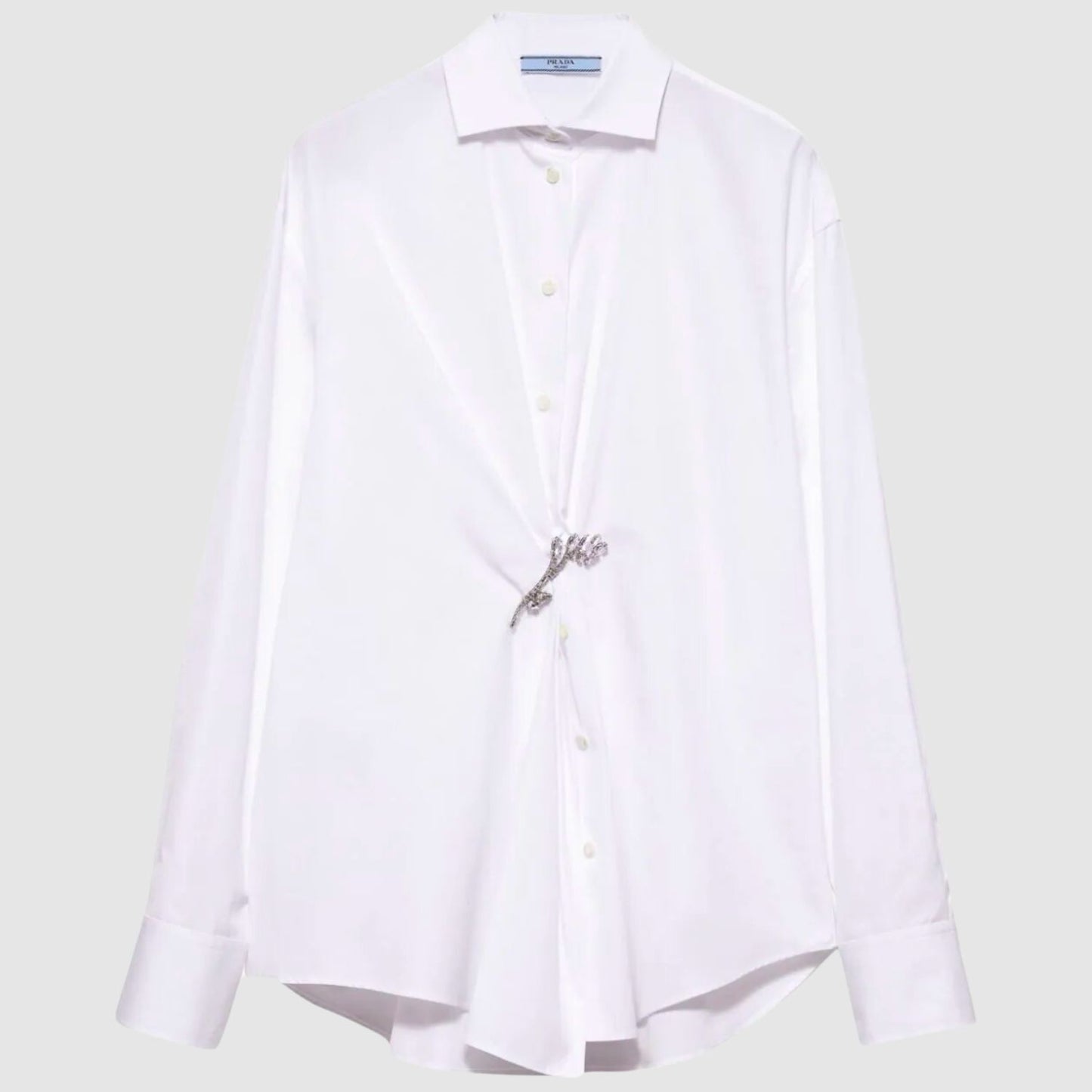 Prada Poplin shirt with brooch