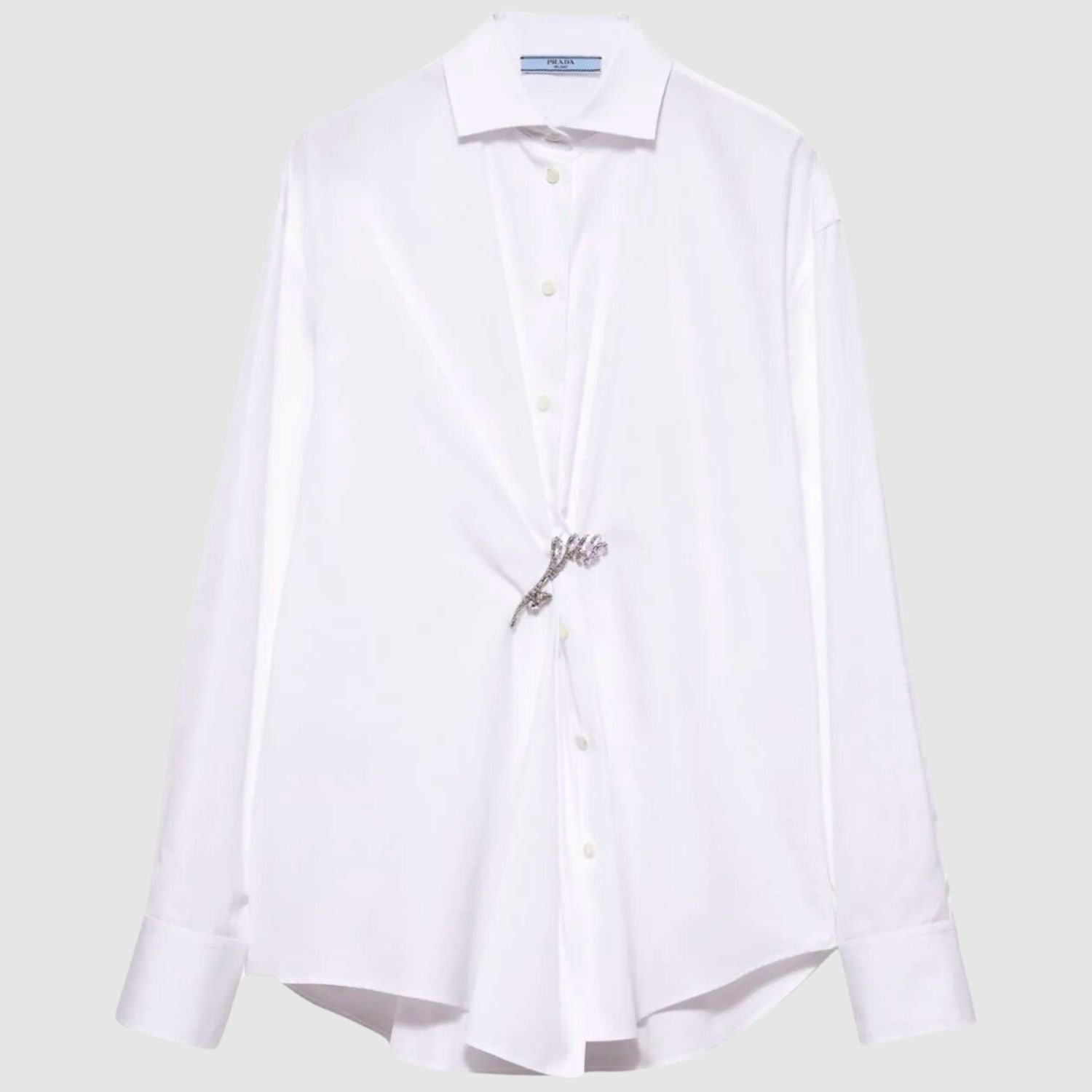 Prada Poplin shirt with brooch