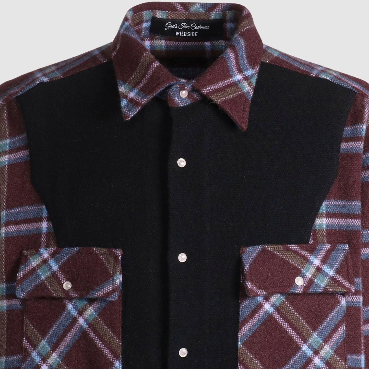 God's True Cashmere GTC x Wildside - Plum Tartan Black_GODYAM244001