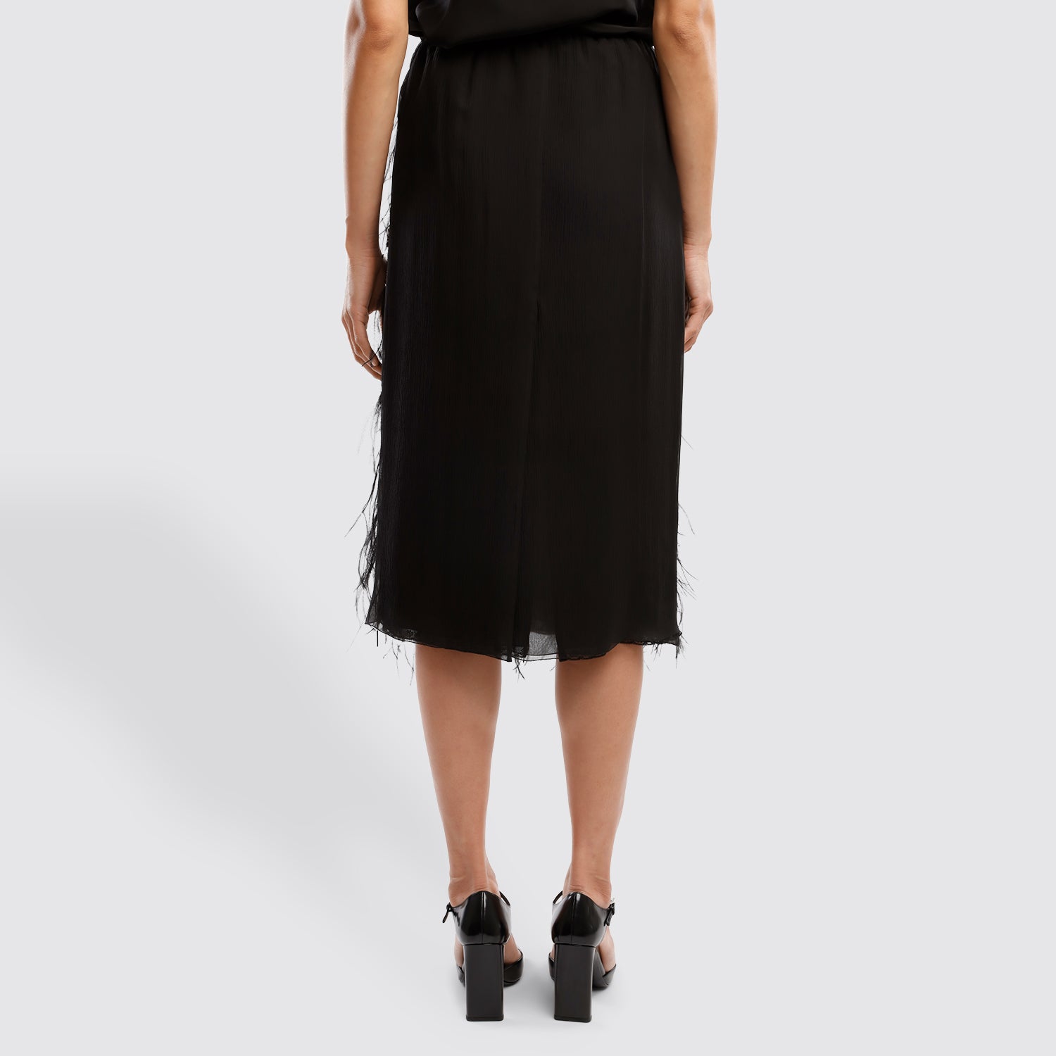 Prada - Feather and Chiffon Midi Skirt | View 3