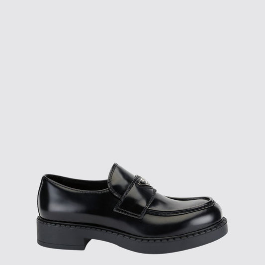 Prada Chocolate Bushed Leather Loafers