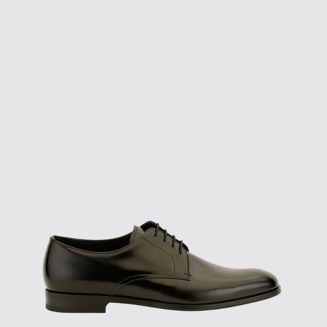 Prada Black Lace Up Derby