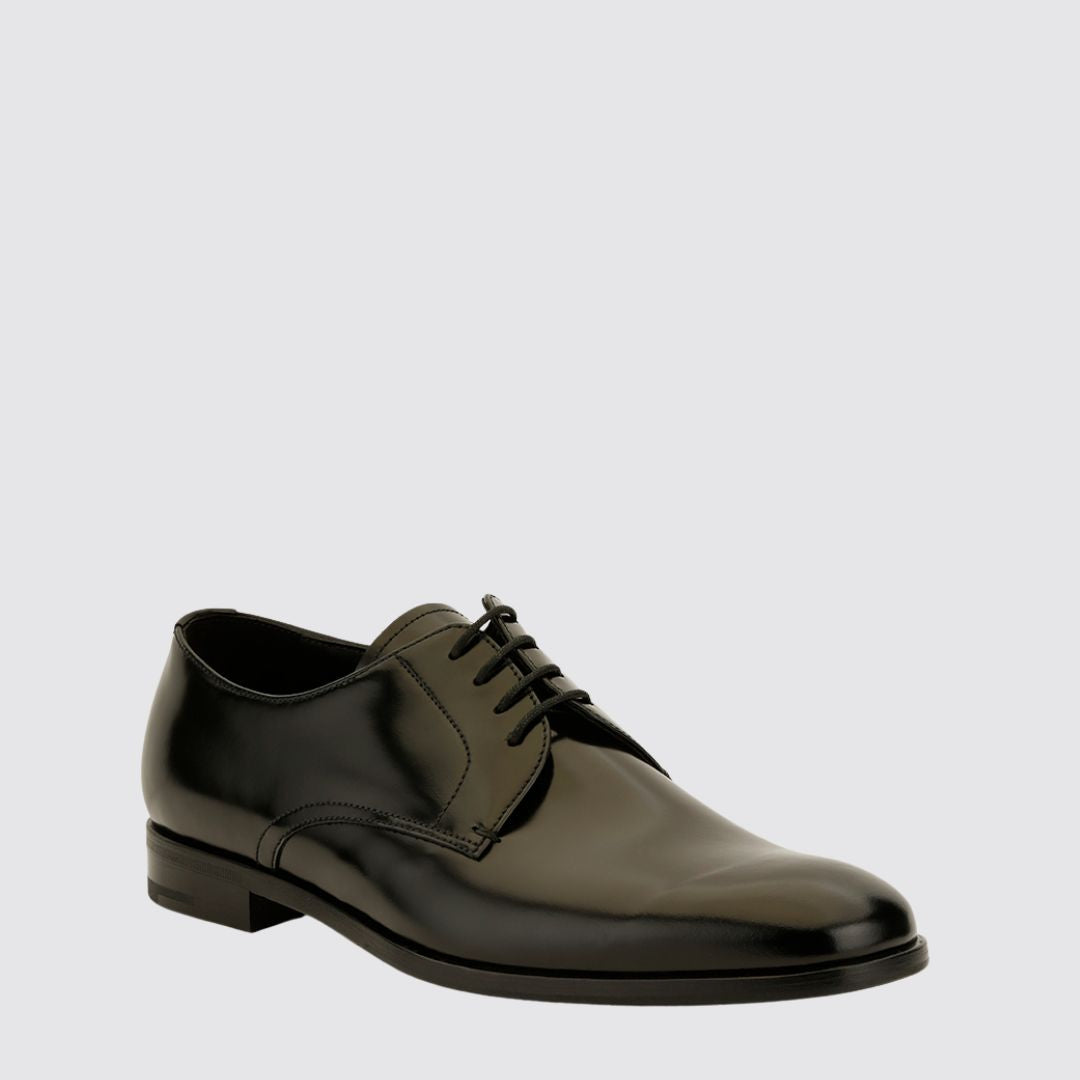 Prada Black Lace Up Derby