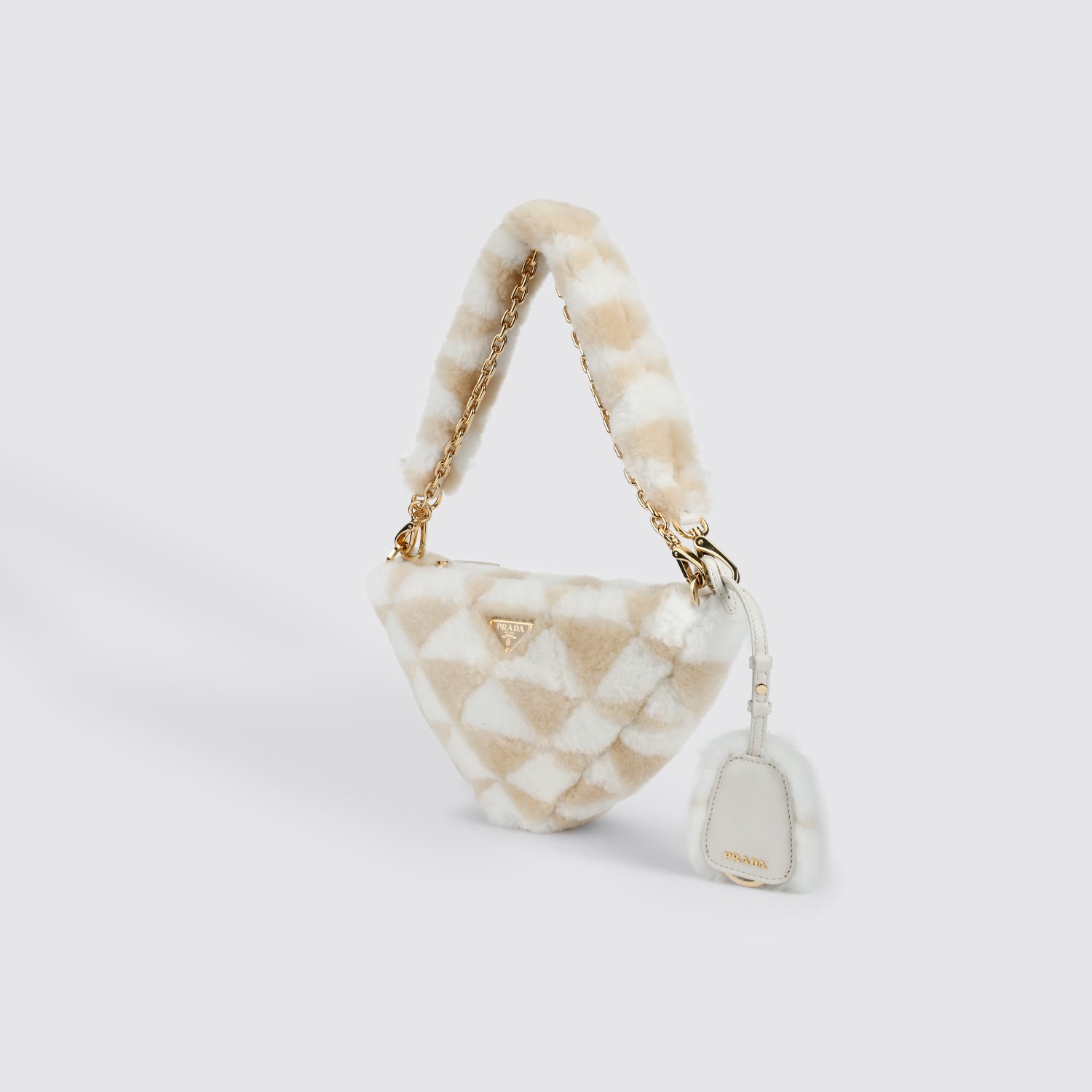 Prada Shearling Mini Triangle Bag