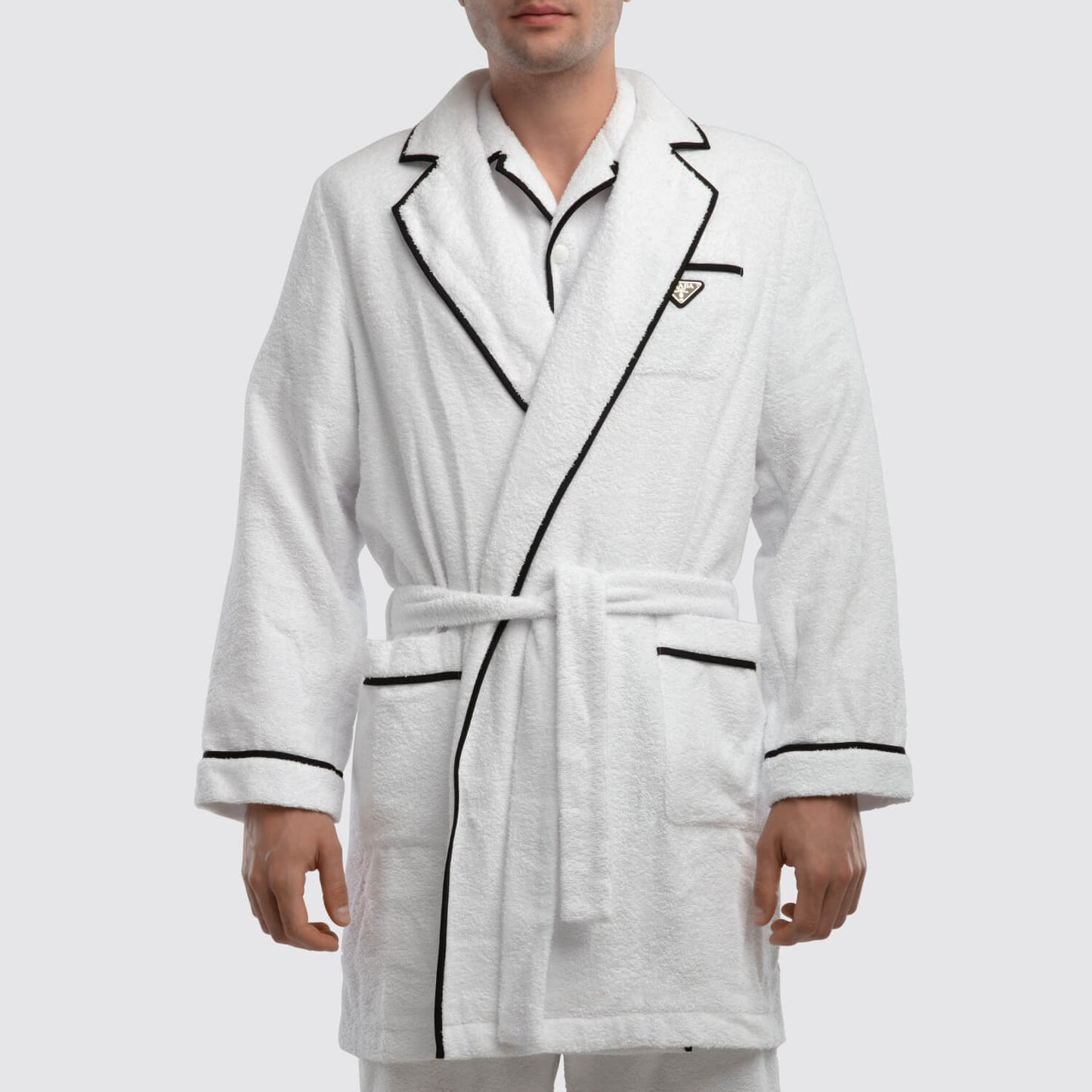 Prada White Terry Logo Robe View 1