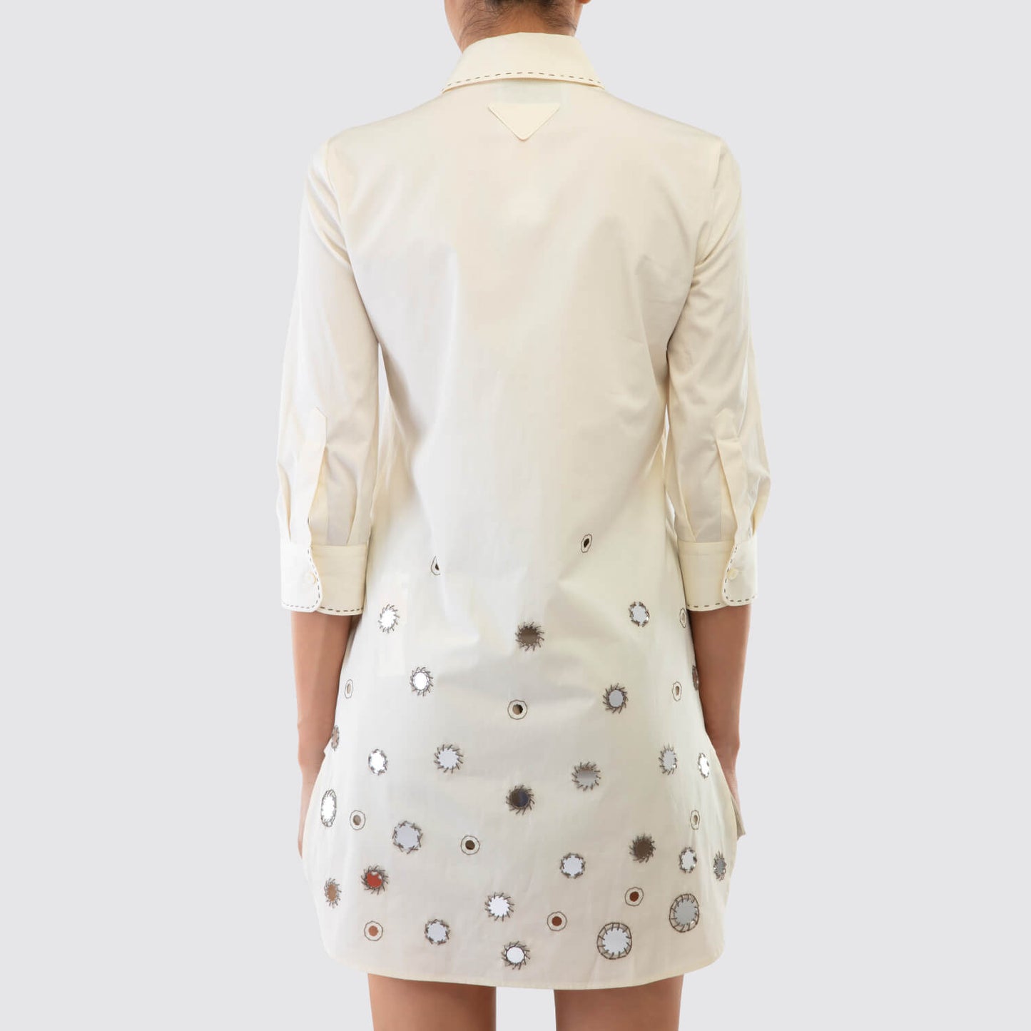 Prada Embroidered poplin mini-dress_PRAW241004