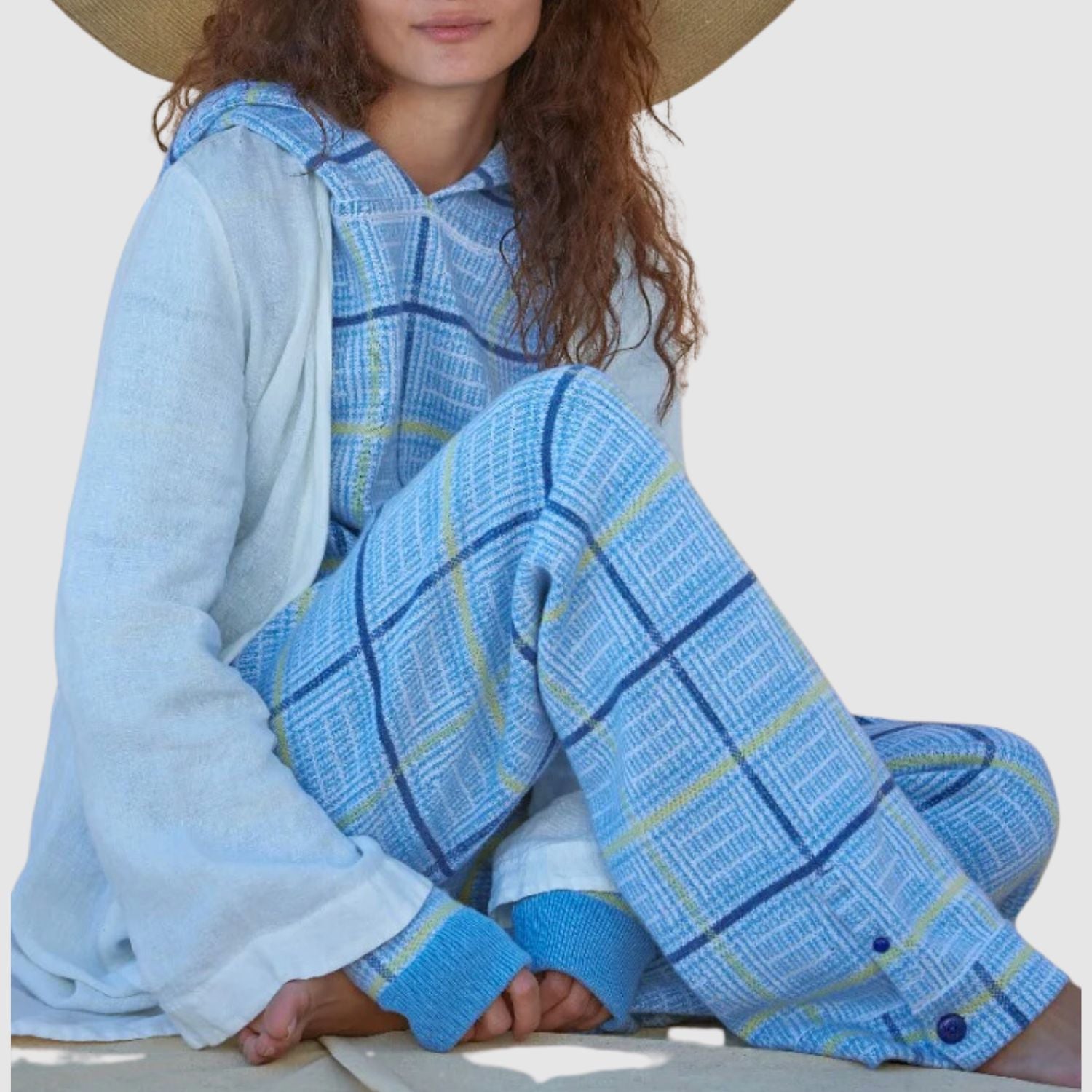 God's True Cashmere Rain Tartan Knit Cashmere Trouser