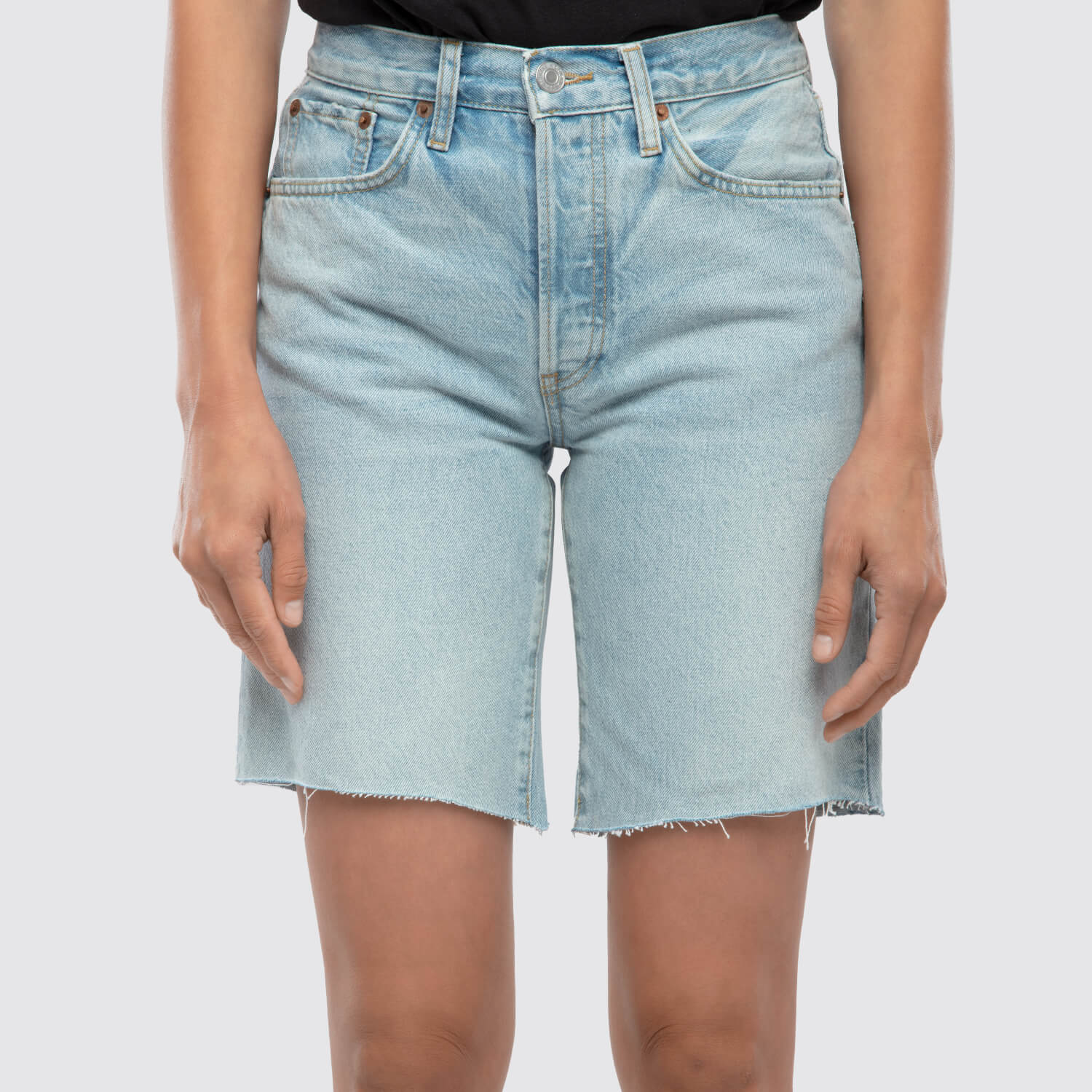 Re/Done | Blue Denim Comfy Short View 1