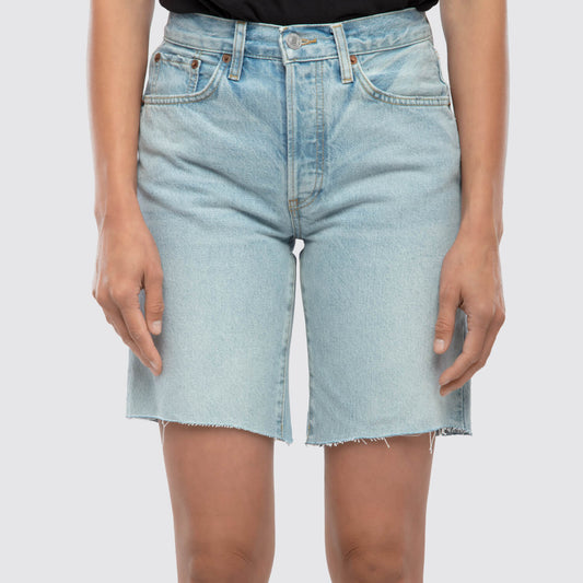 Re/Done | Blue Denim Comfy Short View 1