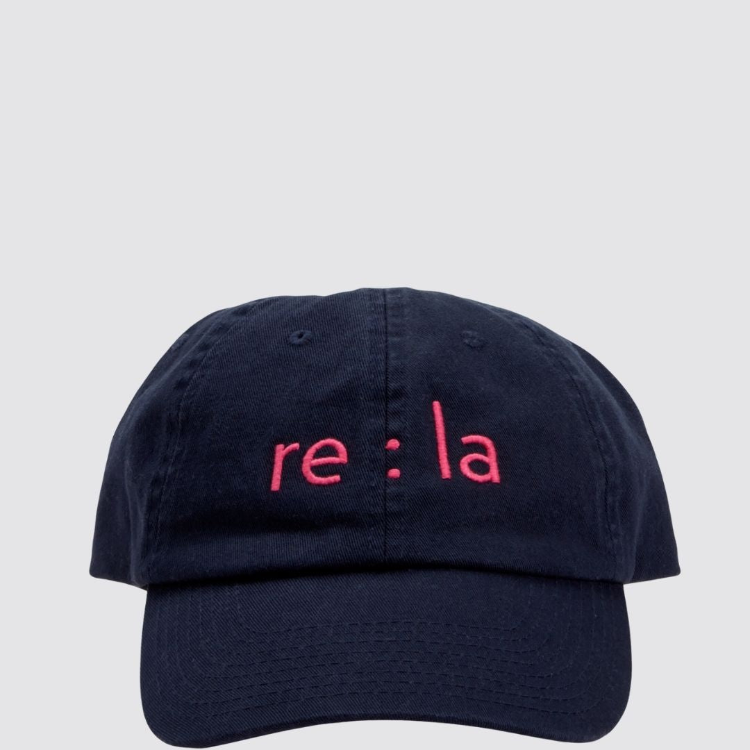 RE : LA - Pink Embroidery Baseball Cap