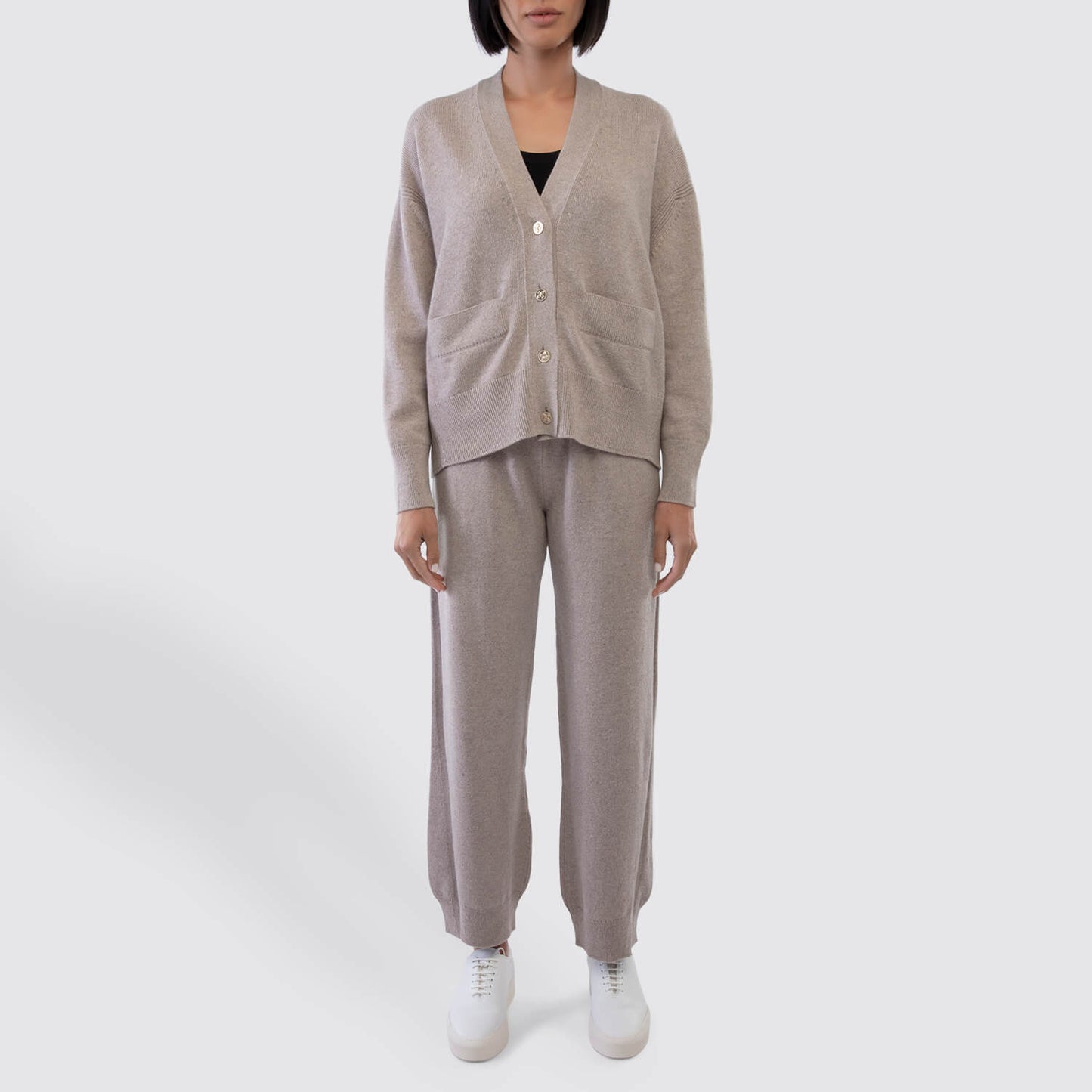Barrie Cashmere Cardigan in Moon Dust View 4