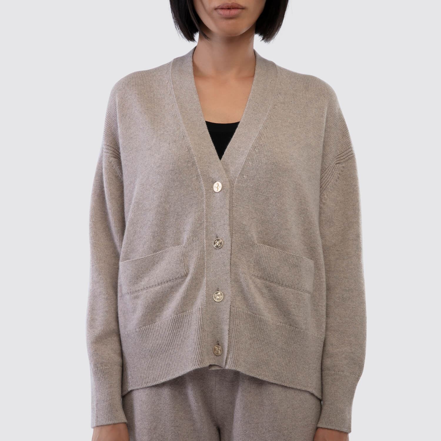 Barrie Cashmere Cardigan in Moon Dust View 1