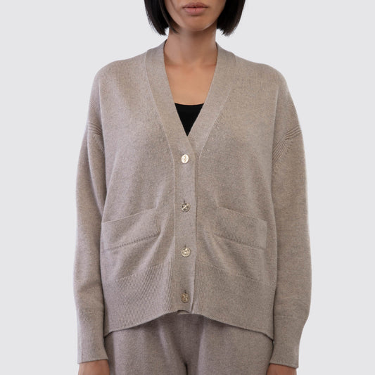Barrie Cashmere Cardigan in Moon Dust View 1
