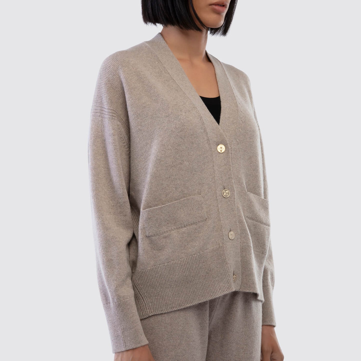 Barrie Cashmere Cardigan in Moon Dust View 2