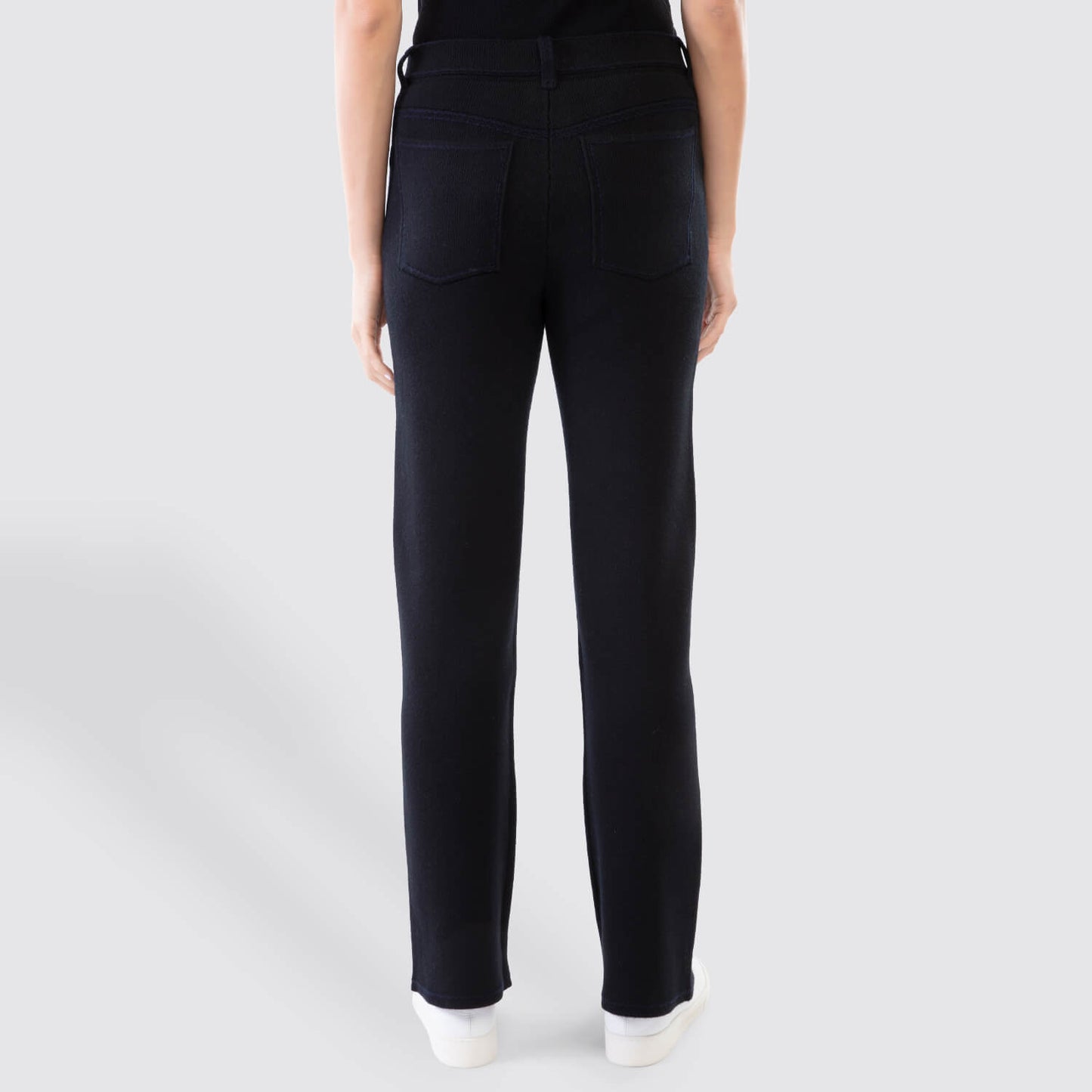 Barrie Denim Fringed Cashmere Trousers VIEW 3