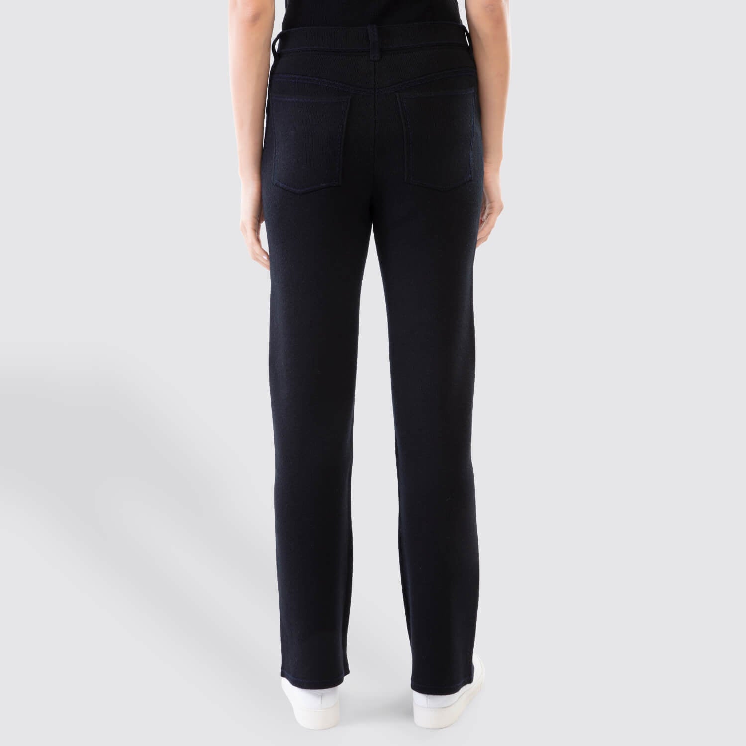 Barrie Denim Fringed Cashmere Trousers VIEW 3