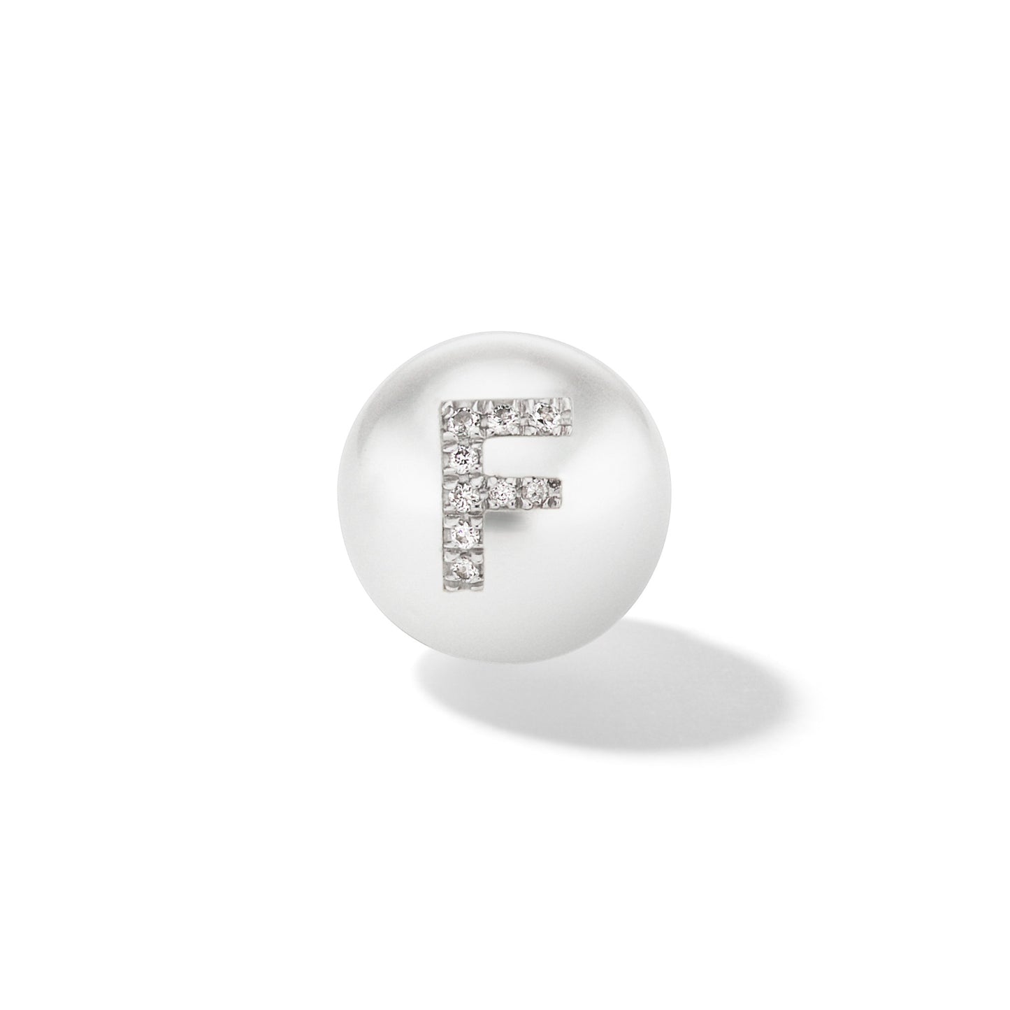 Wilfredo Rosado Letter F Pearl Stud Earring