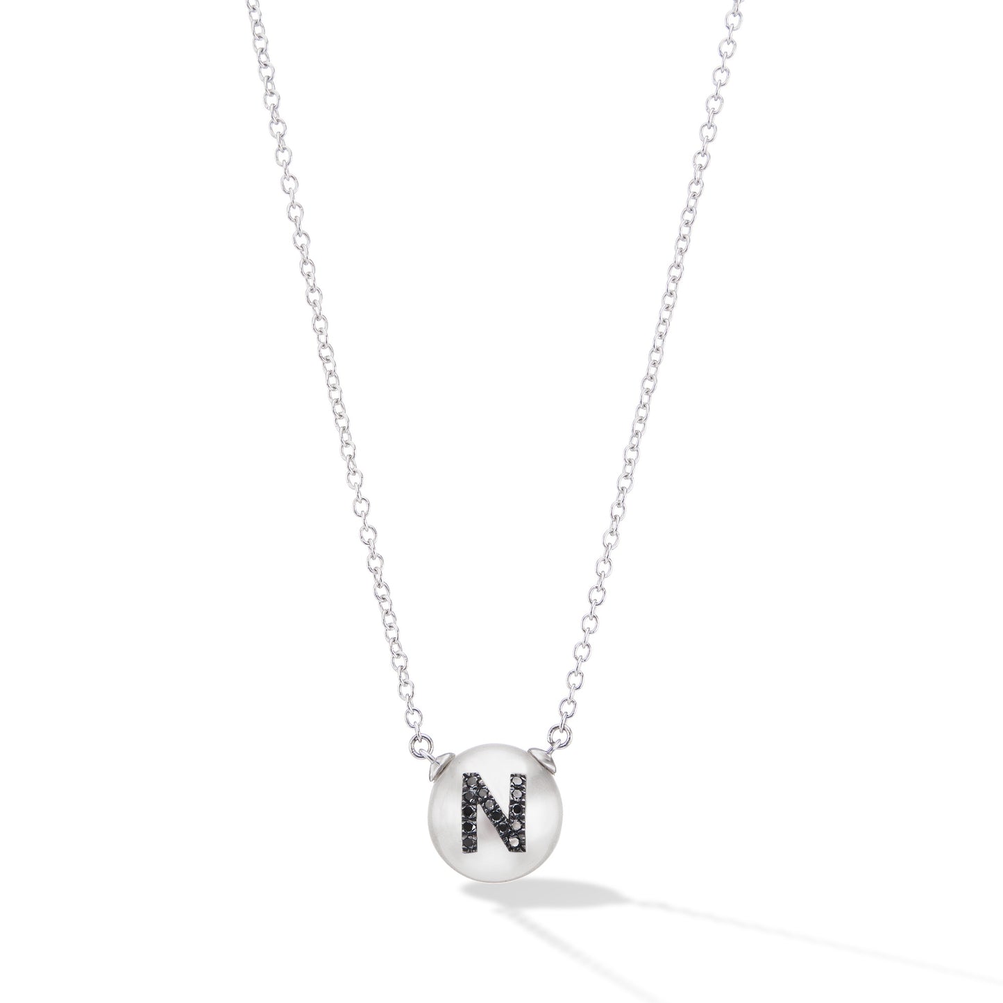 Wilfredo Rosado Letter N Pearl ID Necklace