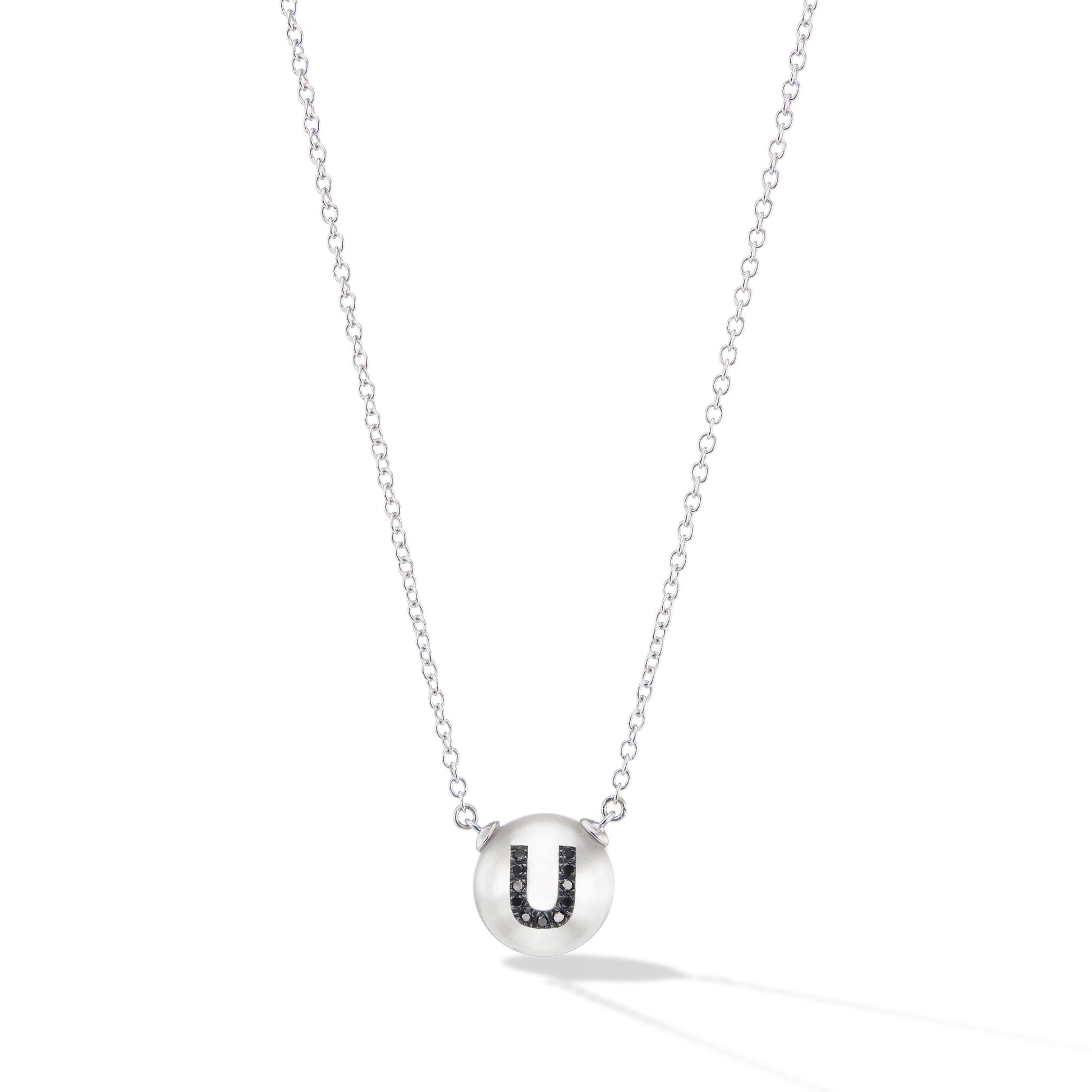 Wilfredo Rosado Letter U Pearl ID Necklace