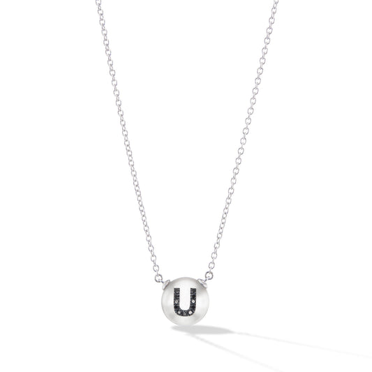 Wilfredo Rosado Letter U Pearl ID Necklace