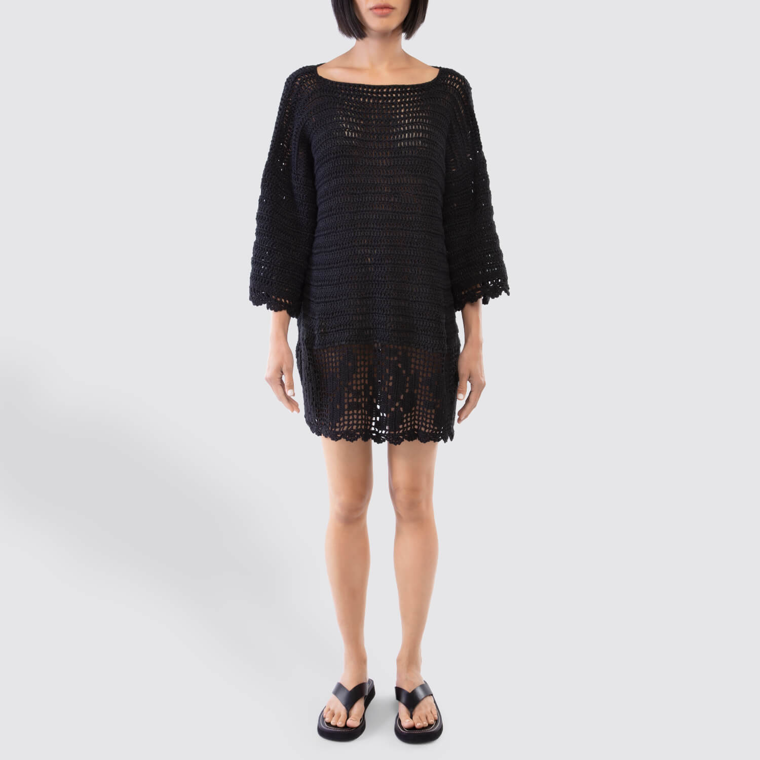 Amber Sakai | 3/4 Sleeve Knit Summer Dress Style View