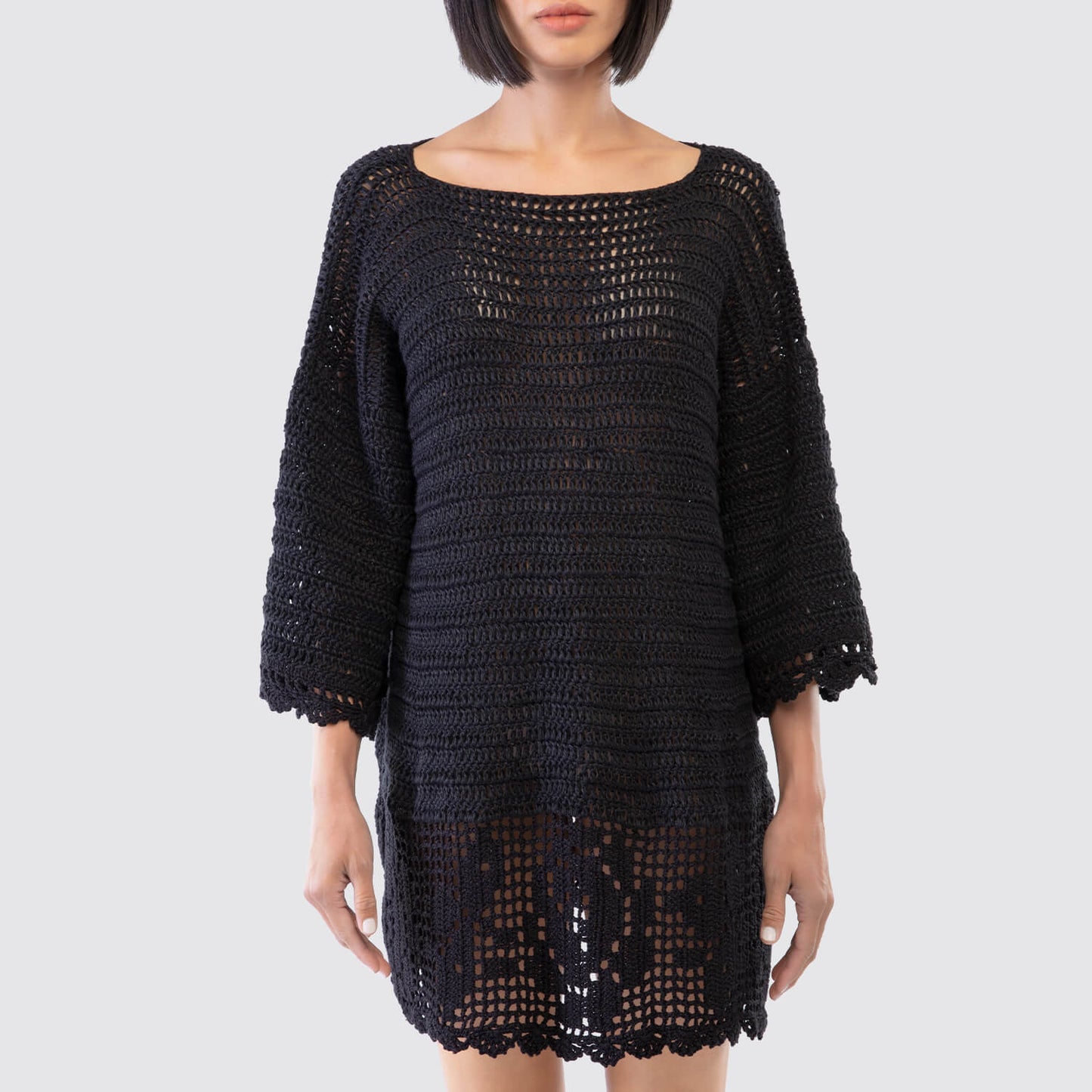 Amber Sakai | 3/4 Sleeve Knit Summer Dress VIEW 1