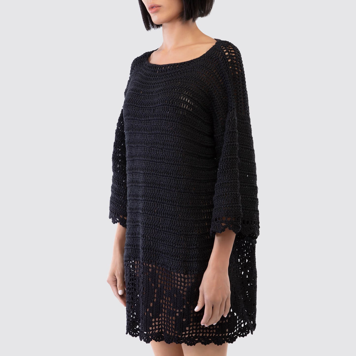 Amber Sakai | 3/4 Sleeve Knit Summer Dress View 2