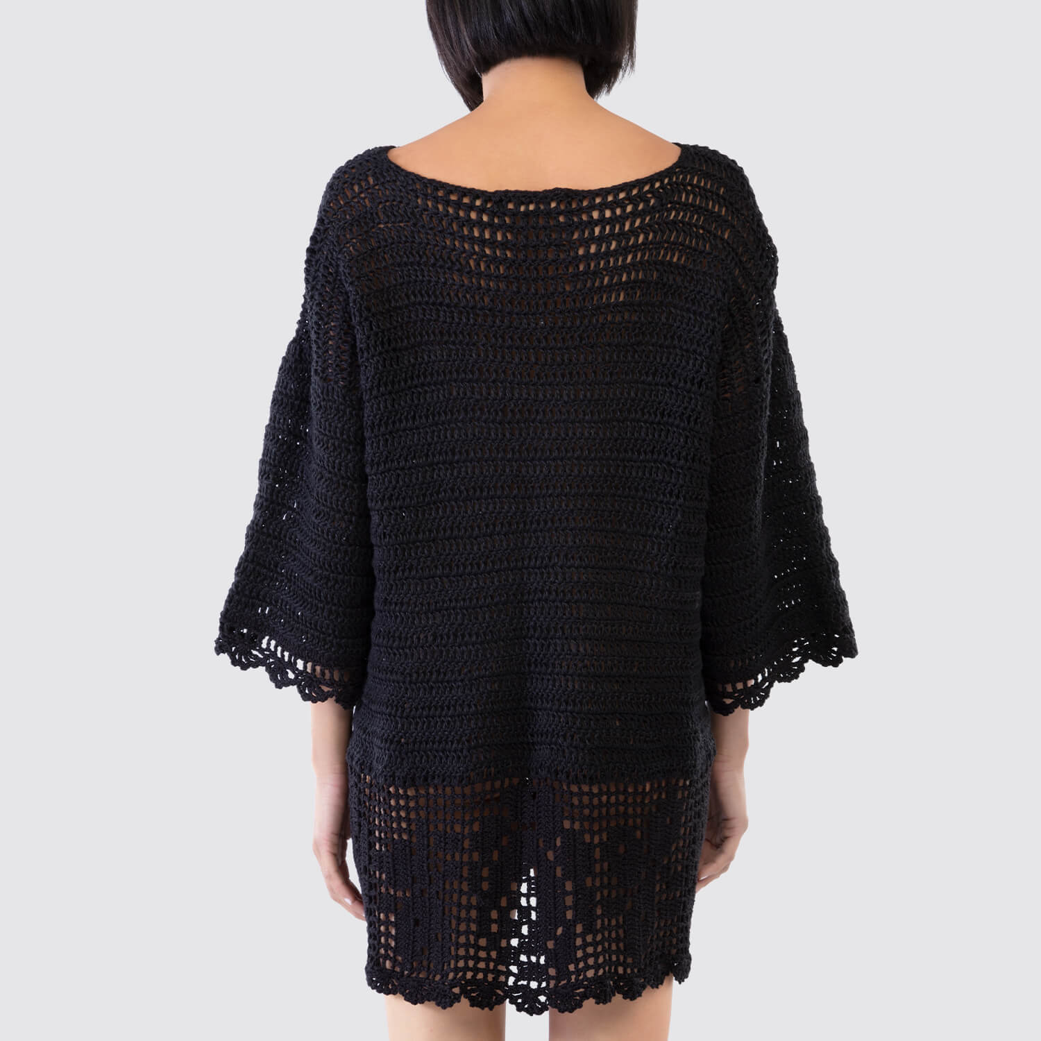 Amber Sakai | 3/4 Sleeve Knit Summer Dress View 3