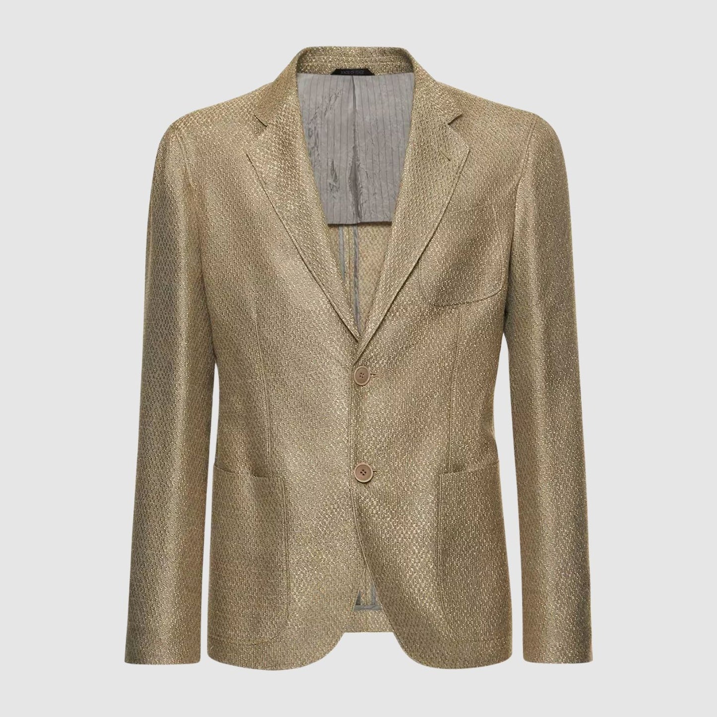 Giorgio Armani Printed Satin Jacket in Gold View 2