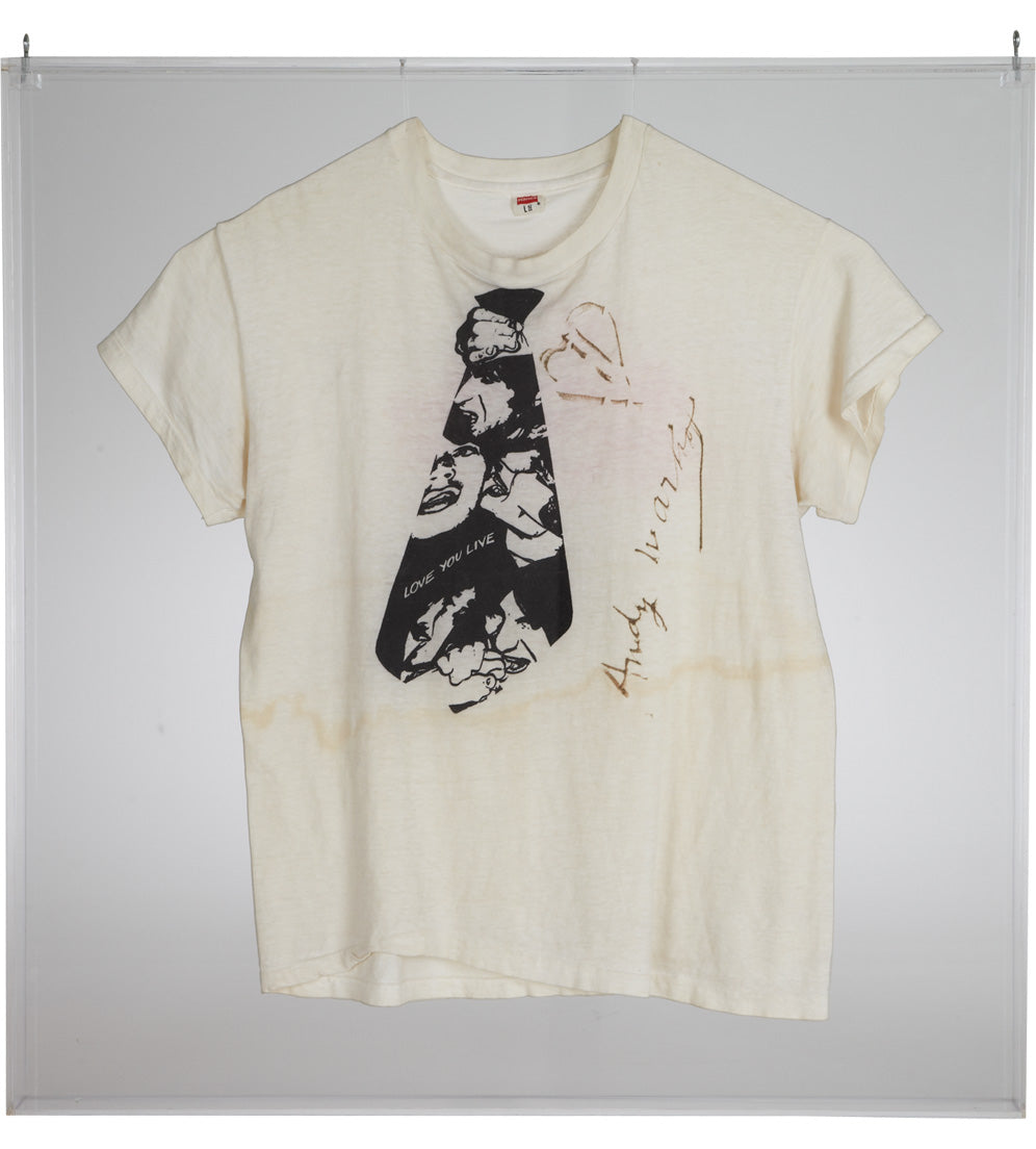 Collectible Rolling Stones Necktie "Love You Live" T-Shirt With Warhol Signature