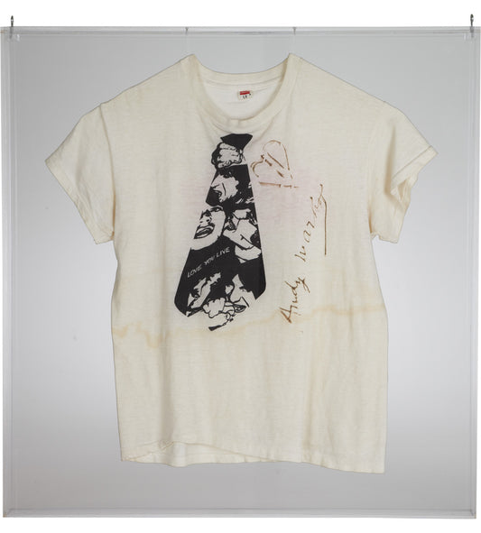 Collectible Rolling Stones Necktie "Love You Live" T-Shirt With Warhol Signature