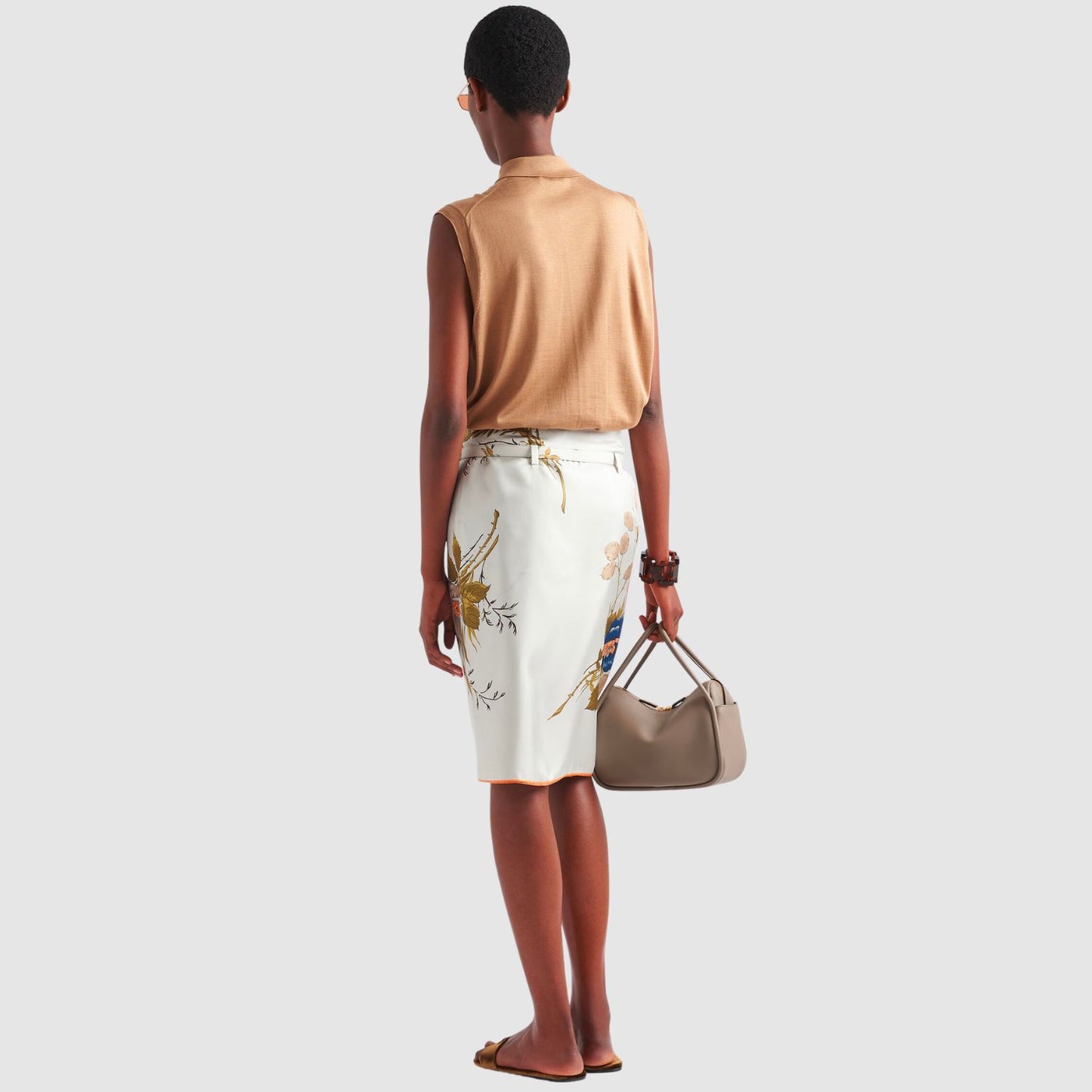 Prada Sleeveless Silk Polo Shirt