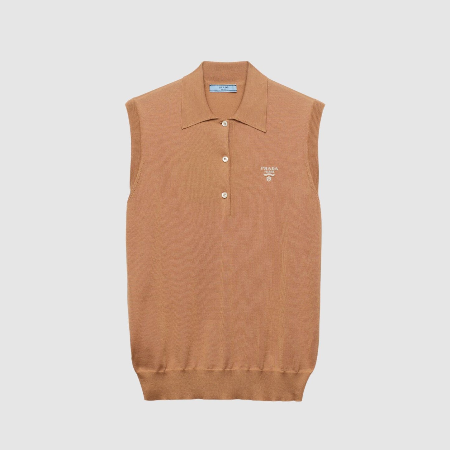 Prada Sleeveless Silk Polo Shirt