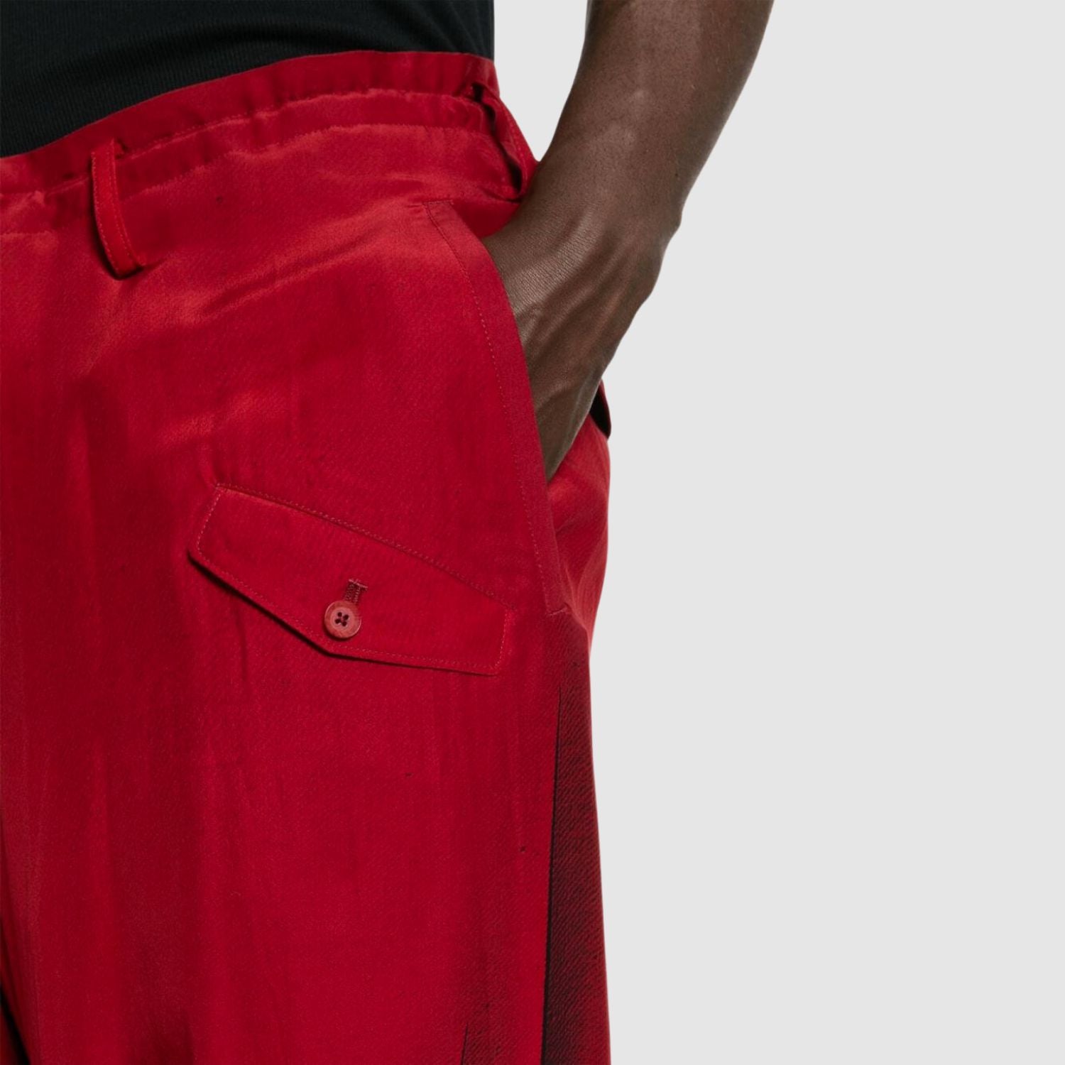 Yohji Yamamoto Abstract-Print Silk Trousers