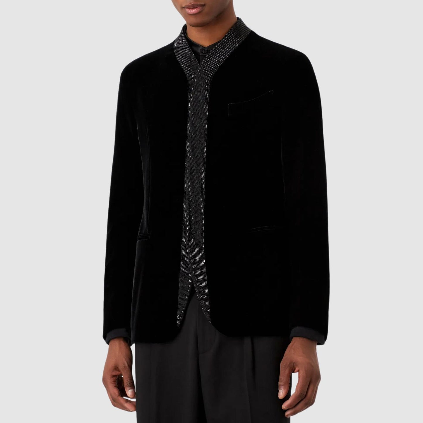 Single-Breasted Jacket in Stretch Velvet