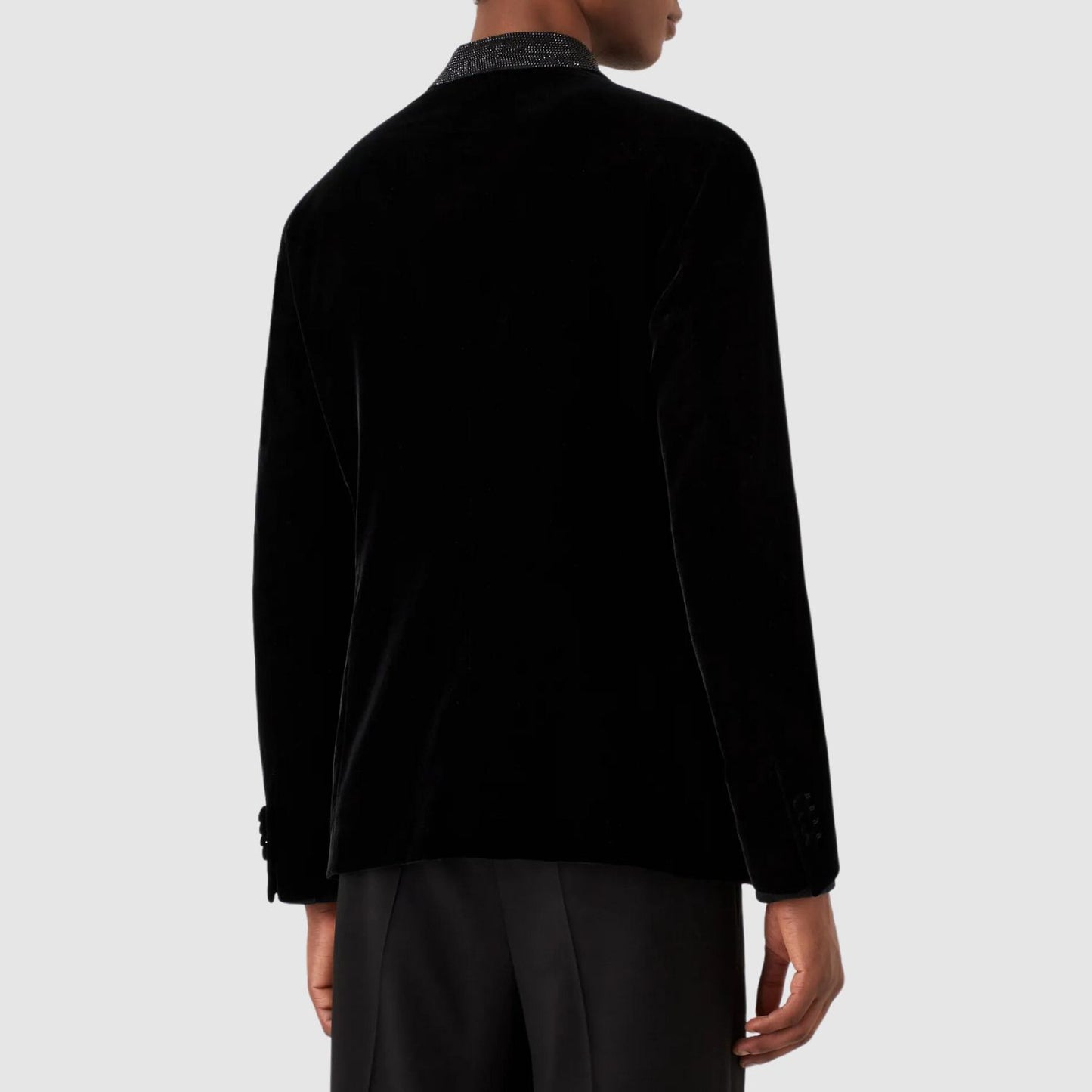 Giorgio Armani Single-Breasted Jacket in Stretch Velvet_GIOM235004