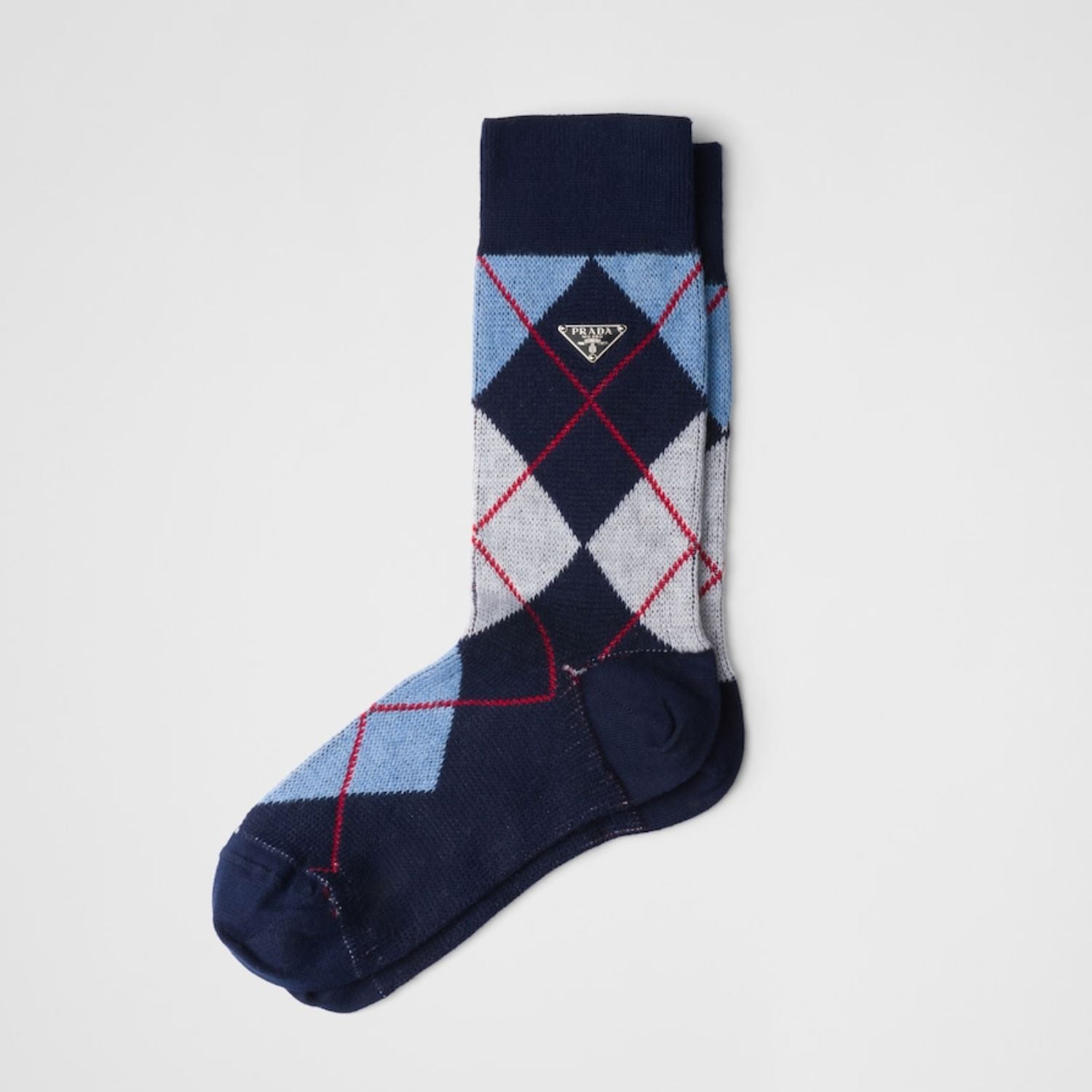 Prada Argyle Cotton Socks in Navy