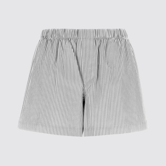 Striped Cotton Shorts Front View