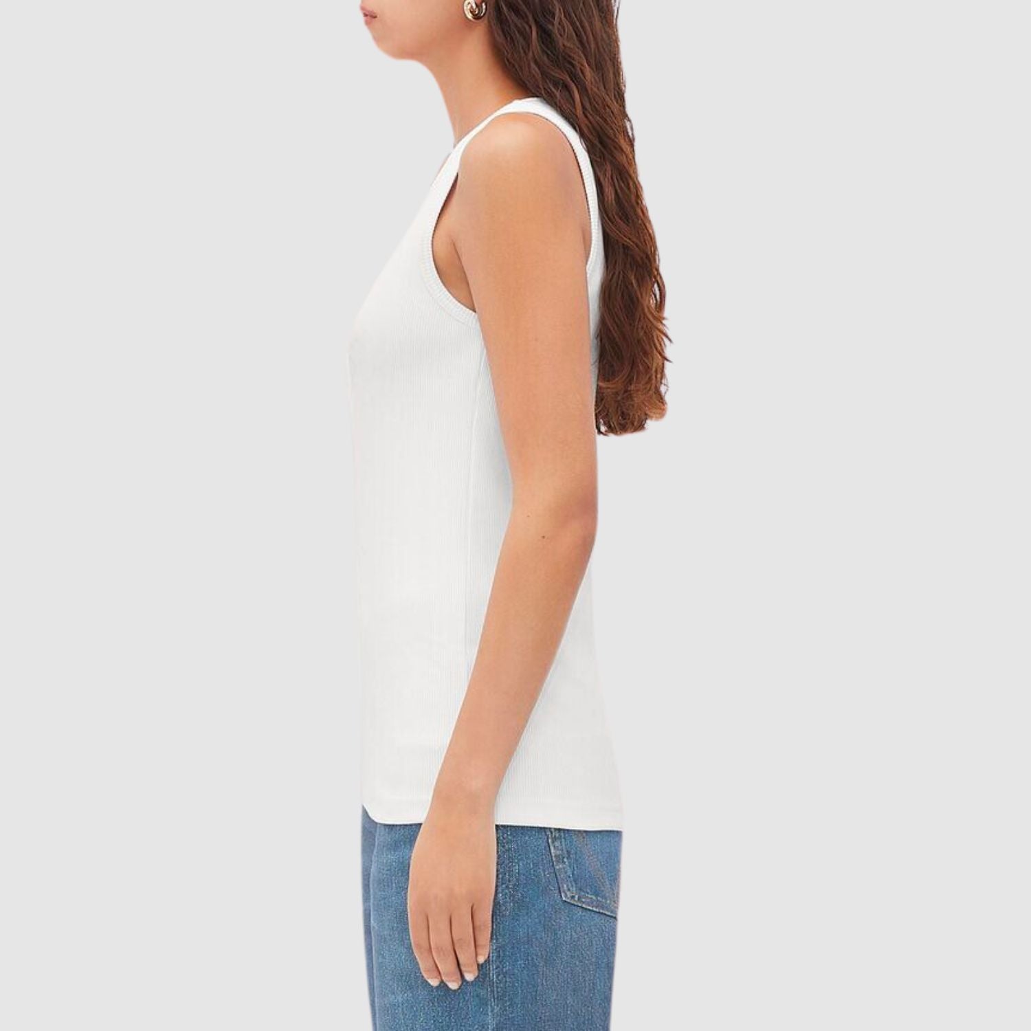 Bottega Veneta Stretch Rib Cotton Tank Top