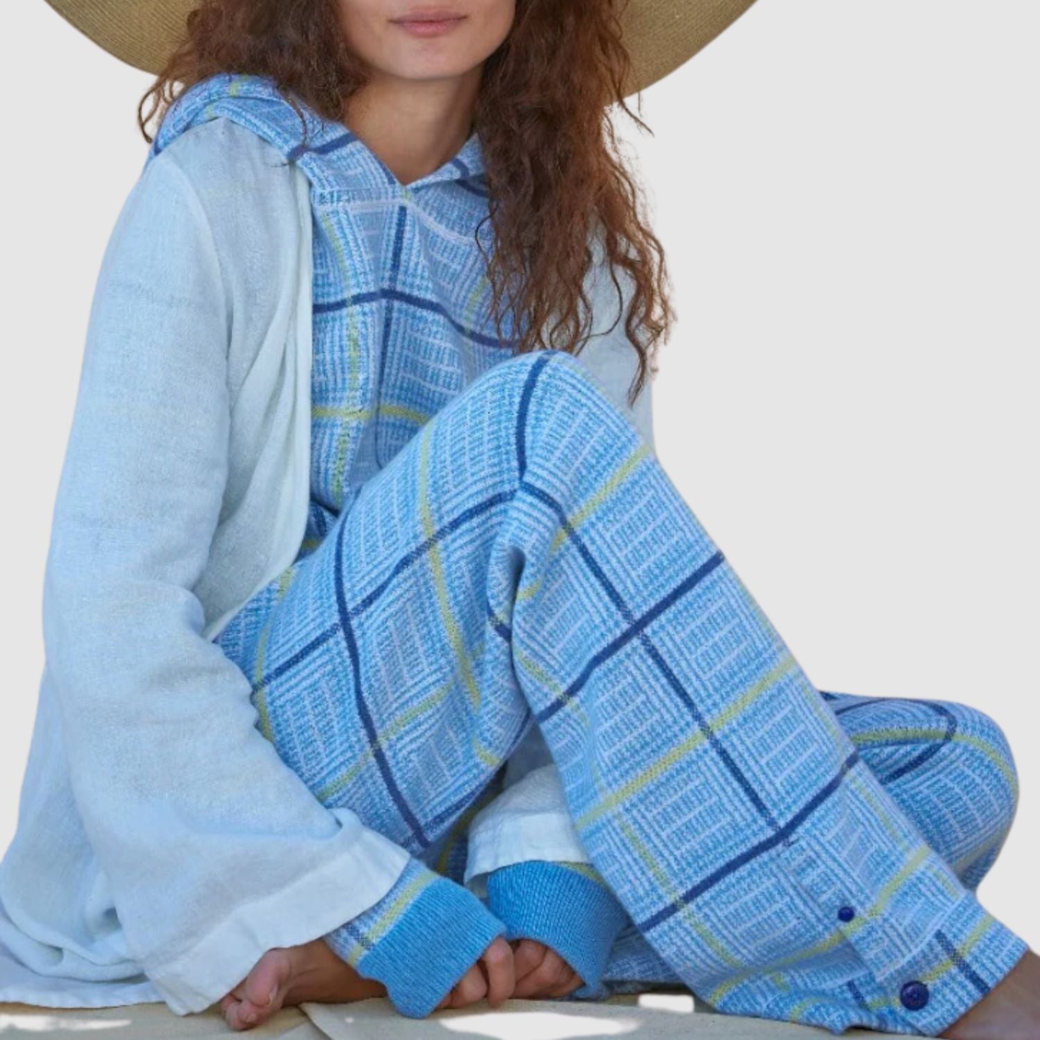 God's True Cashmere Rain Tartan Knit Cashmere Hoodie