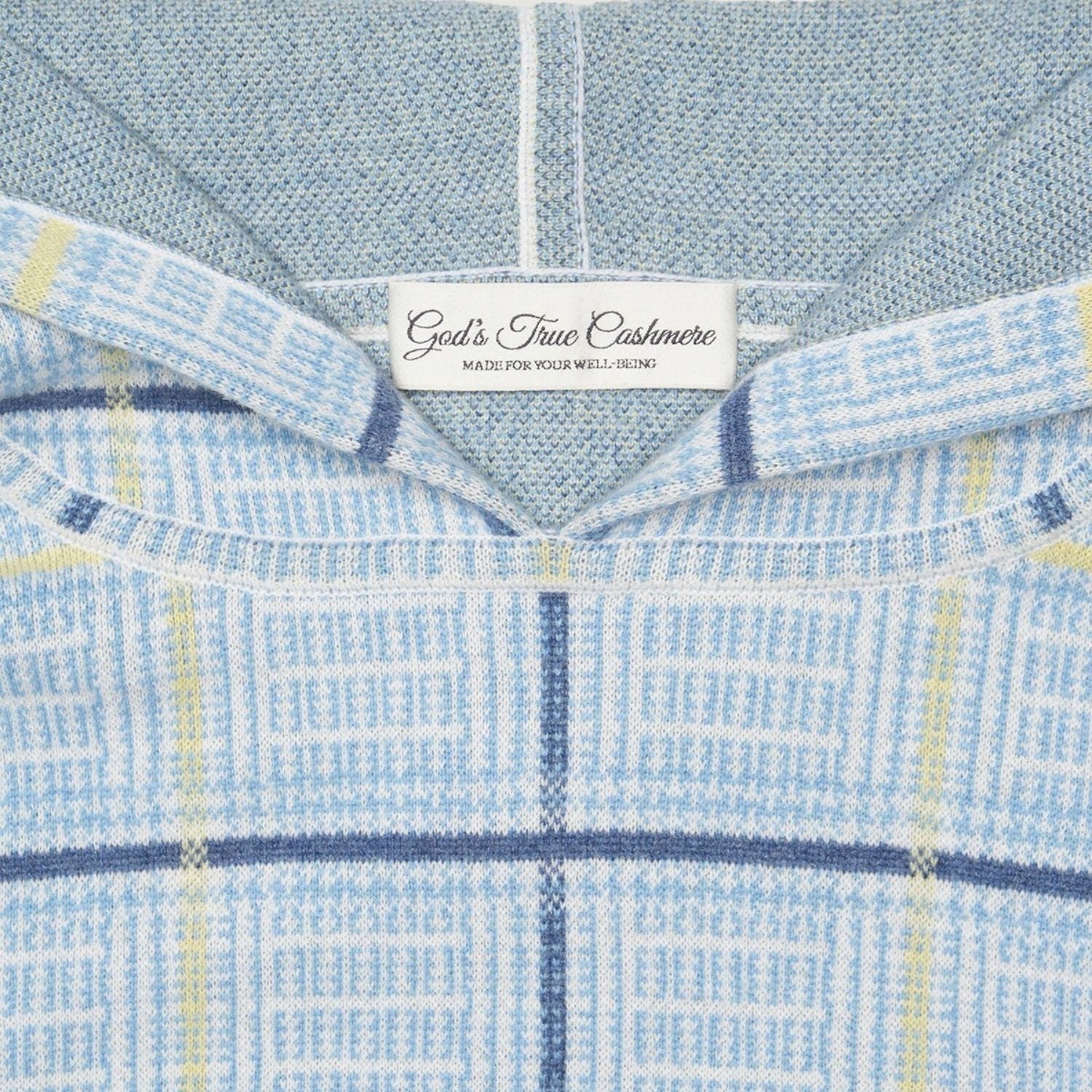 God's True Cashmere Rain Tartan Knit Cashmere Hoodie