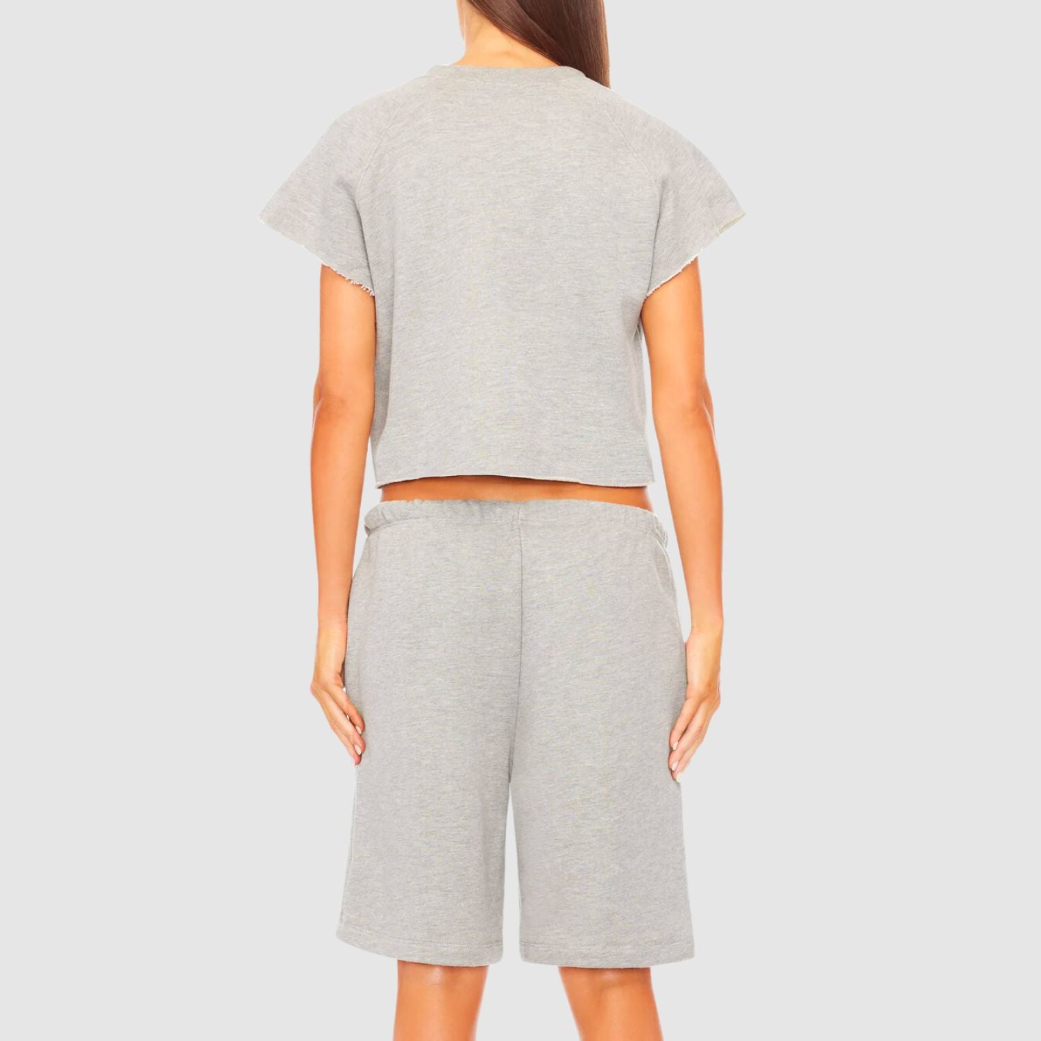 ETERNE Terry Boyfriend Short in Heather Grey