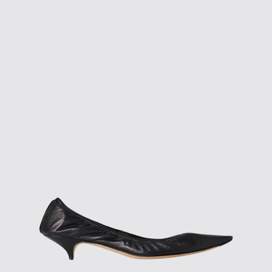 The Row Liisa Kitten Heel in Leather