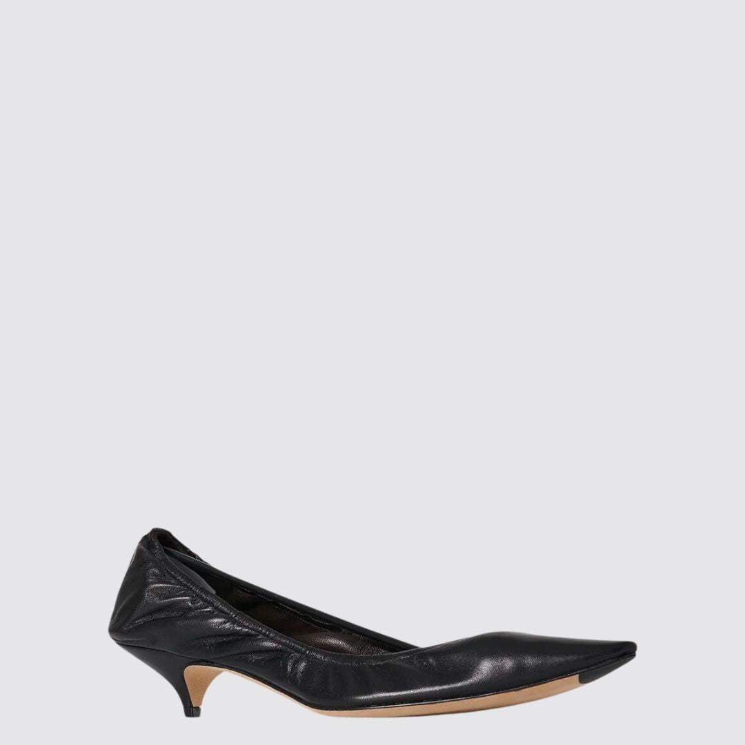 The Row Liisa Kitten Heel in Leather
