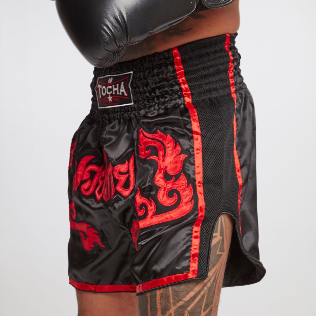 Tocha Fight Gear - Black Muay Thai Shorts View 2