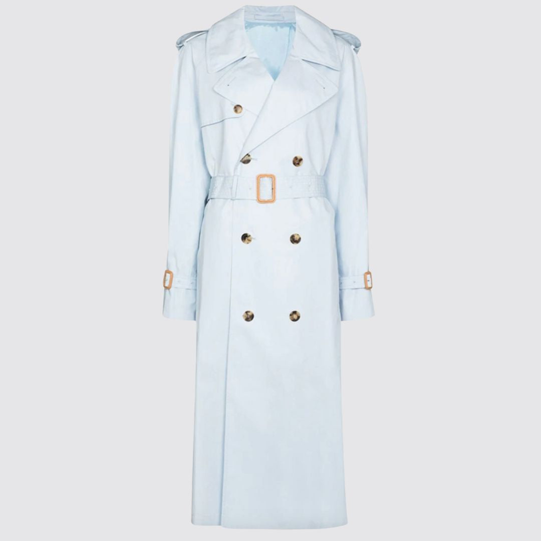 Trench Coat in Light Blue Front View