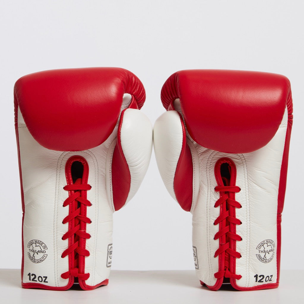 Tocha Fight Gear - Red Lace Up Muay Thai Gloves
